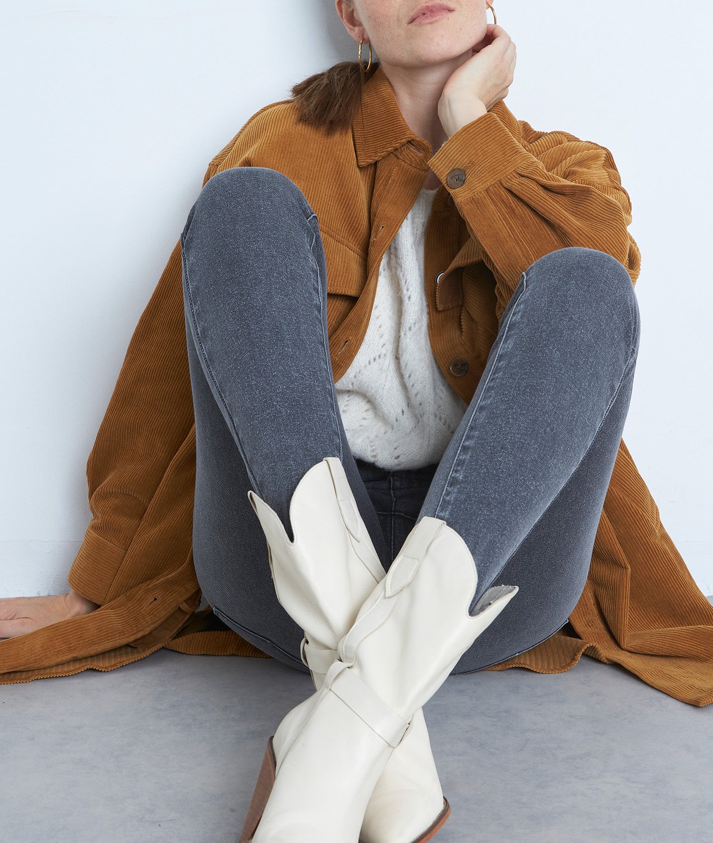 Jean slim en coton à détails brillants Nelly Faume - seconde main