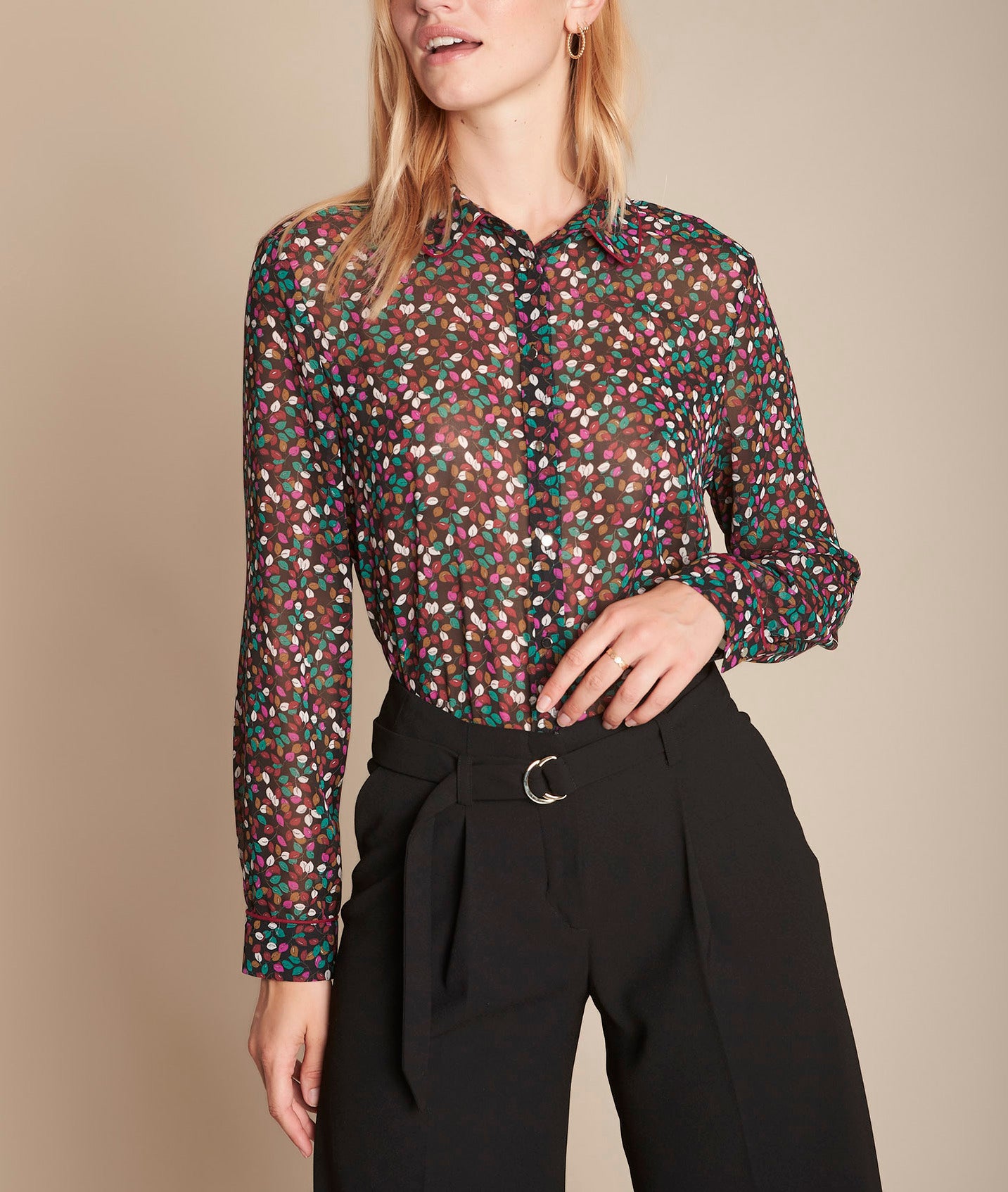 Blouse imprimé feuillage Madalina Faume - seconde main