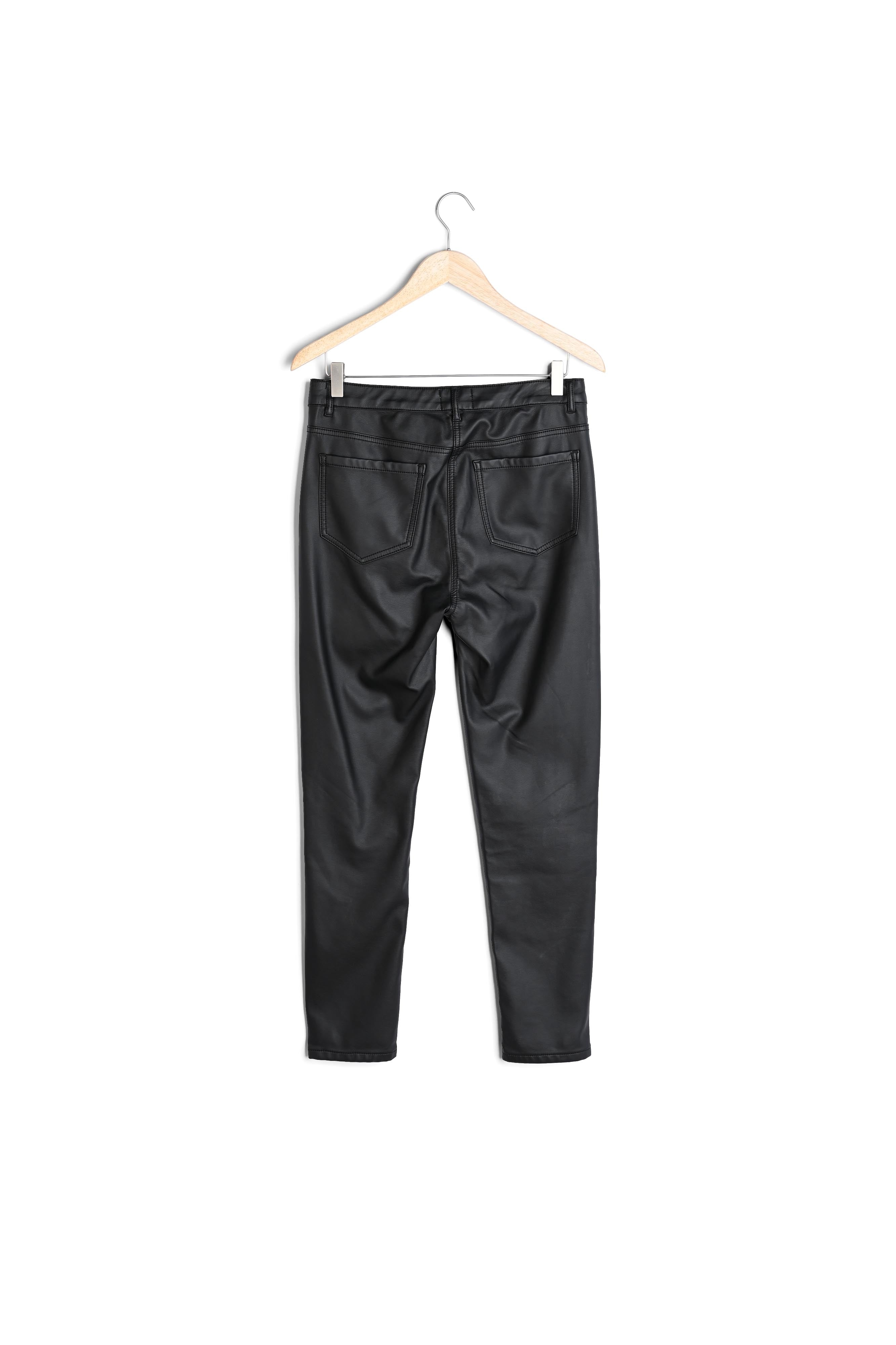 Pantalon en cuir synthétique noir DUNCAN Faume - seconde main