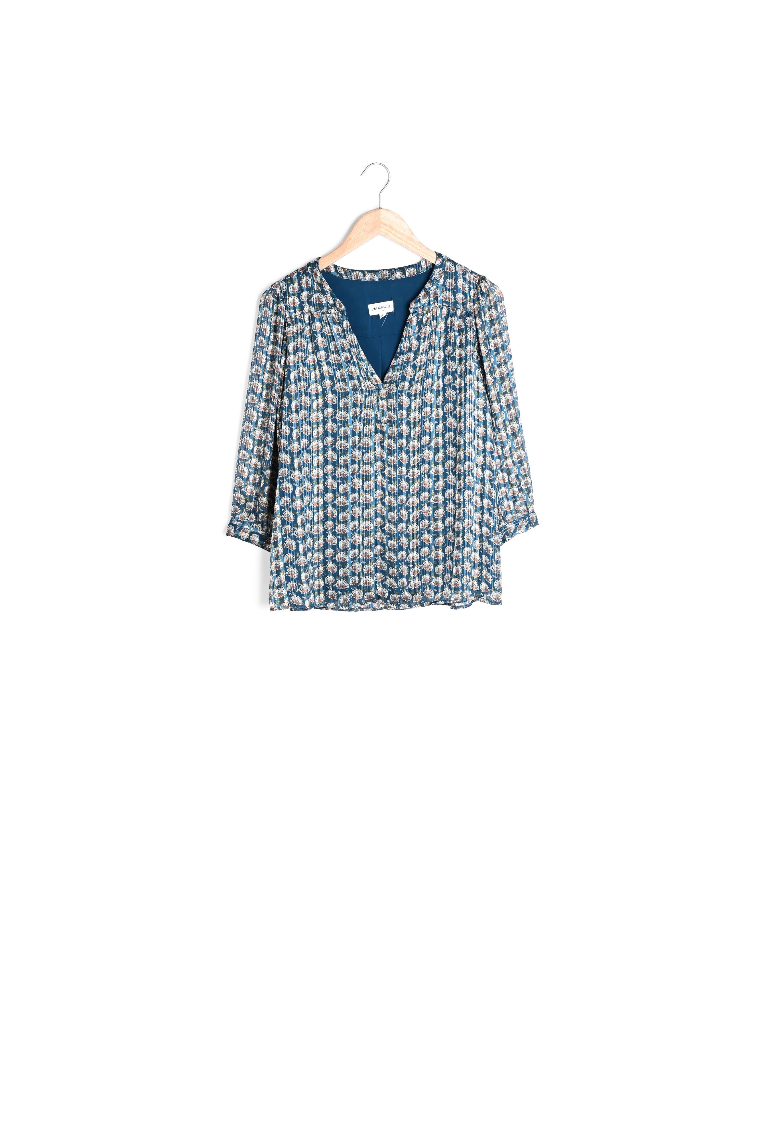 Blouse imprimée bleu Elsa Faume - seconde main