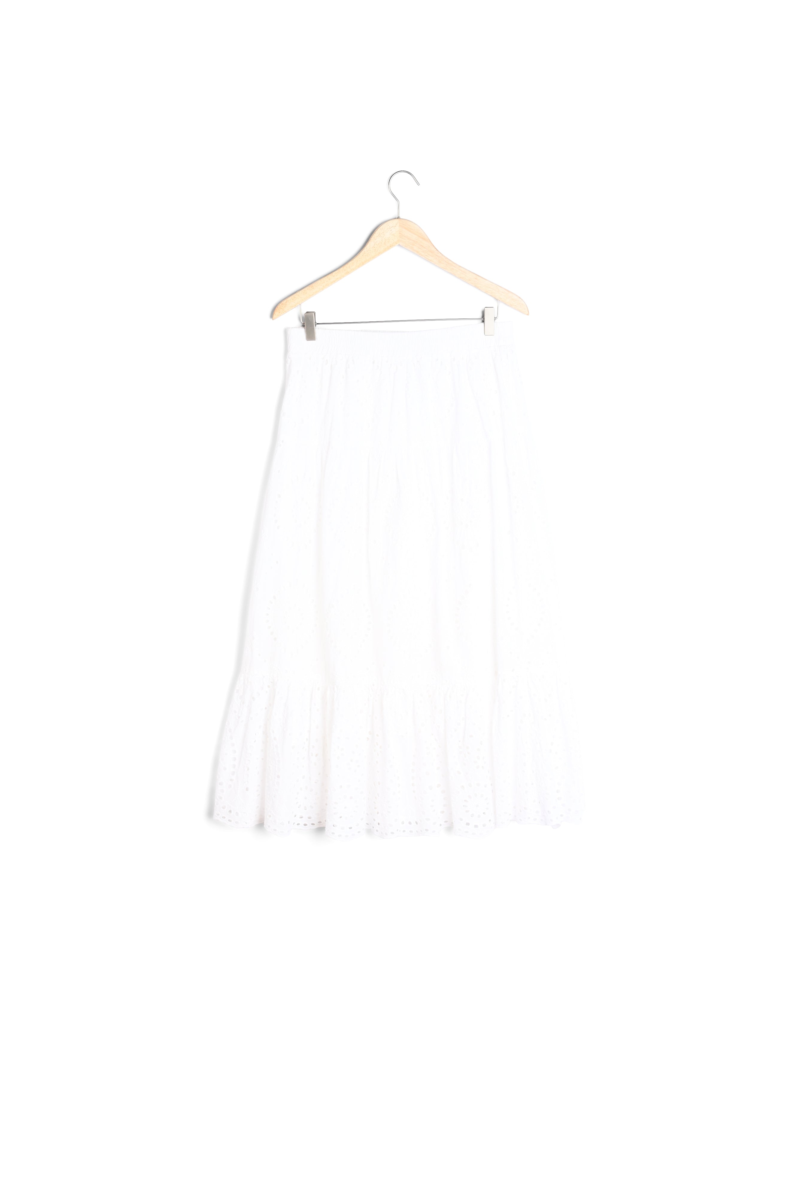 Jupe longue coton ajouré blanc Dolly Faume - seconde main