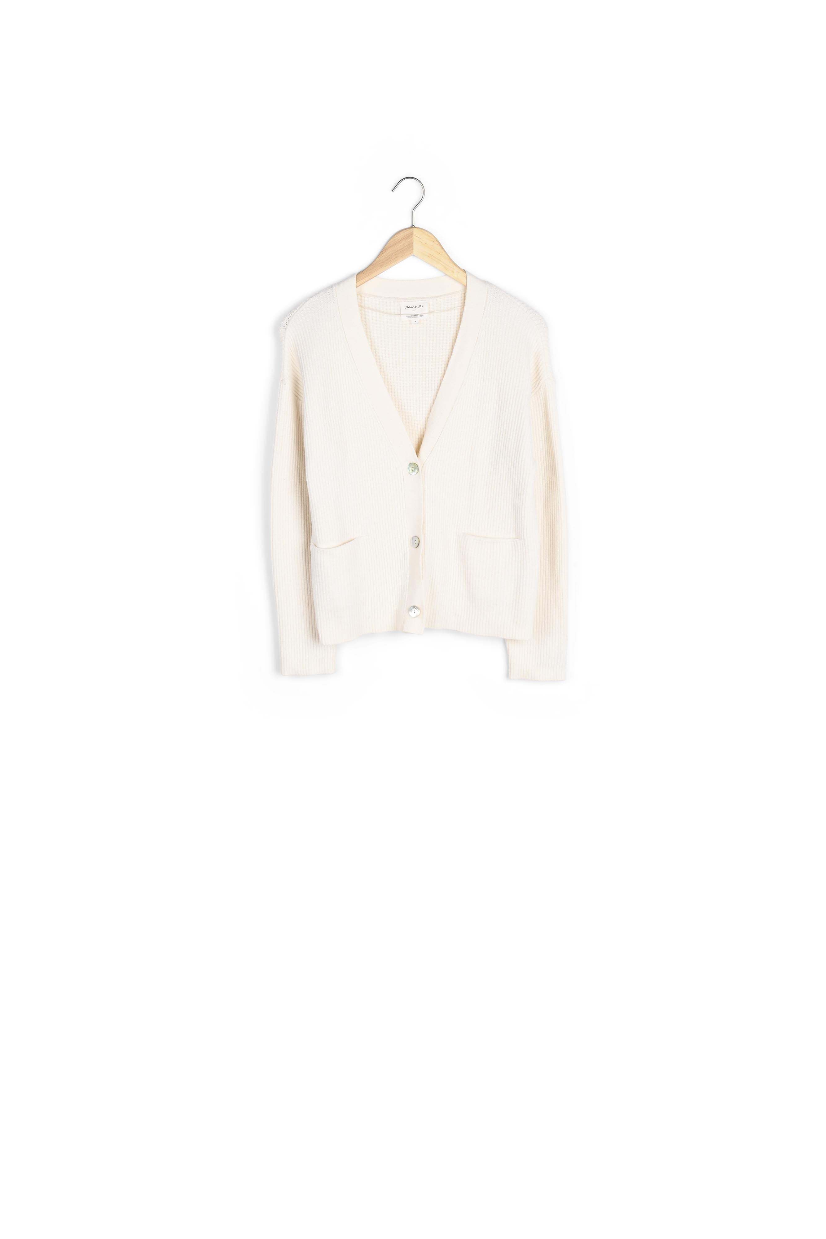 Cardigan boutonné en viscose EcoVero ivoire Bosco Faume - seconde main