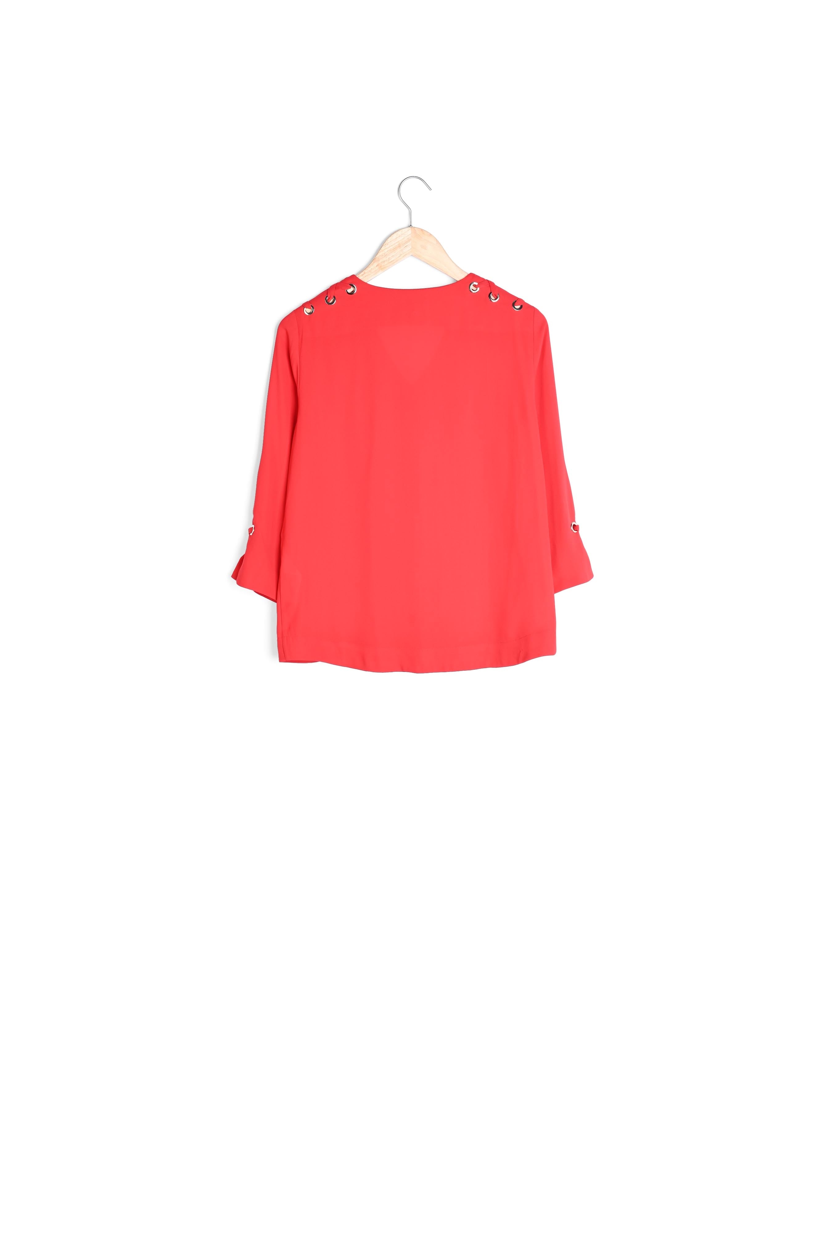 Blouse rouge à œillets Melody Faume - seconde main