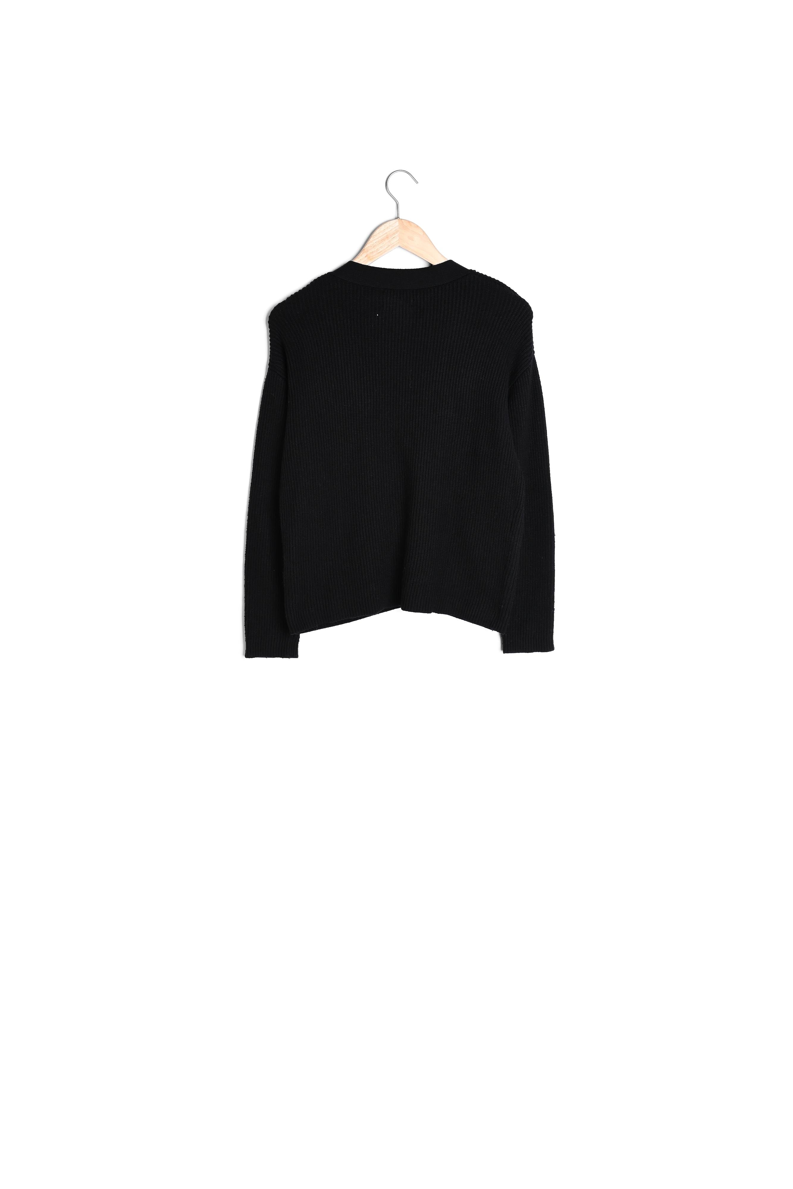 Cardigan boutonné en viscose EcoVero noir Bosco Faume - seconde main