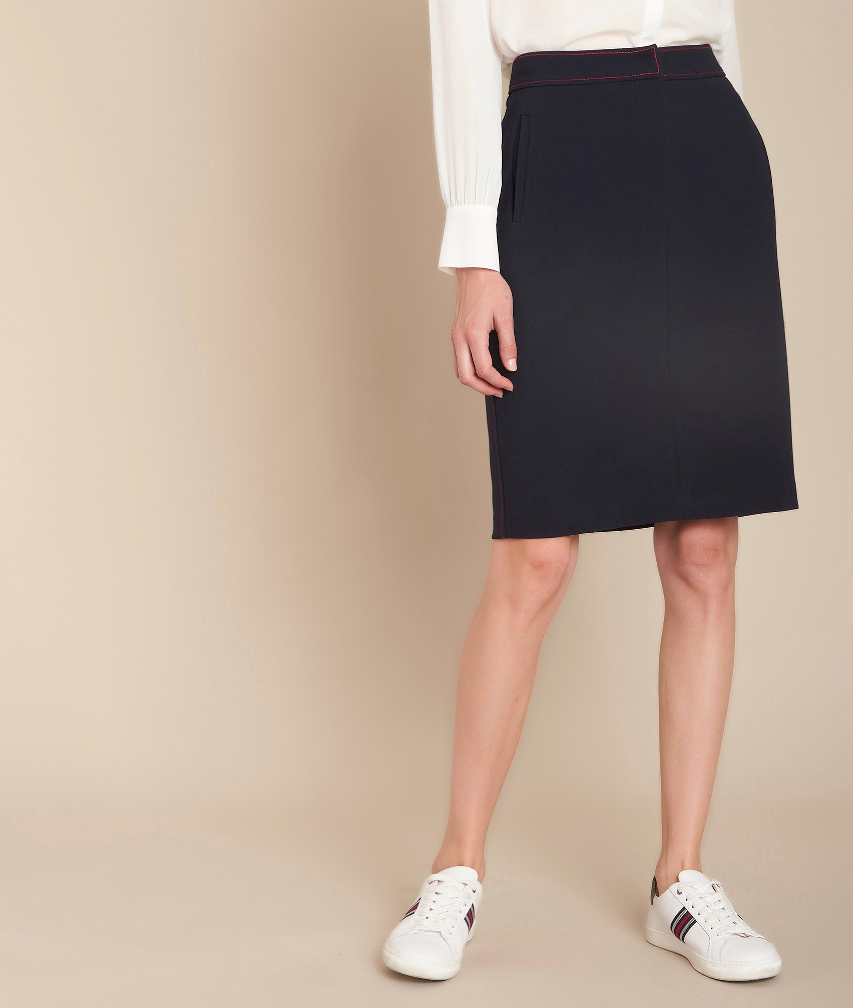 Jupe marine compacte Keva Faume - seconde main