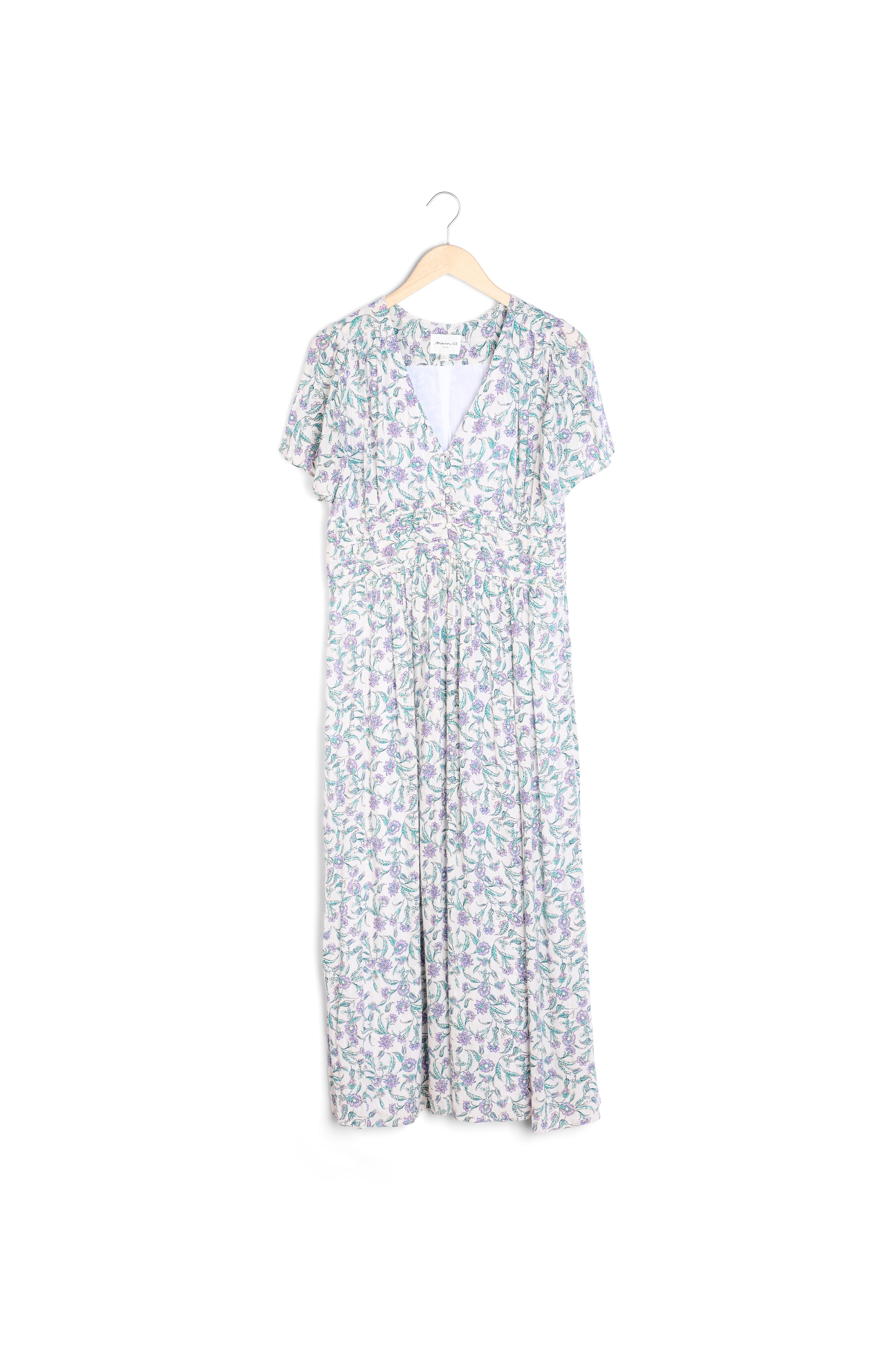 Robe longue blanche imprimée Levana Faume - seconde main