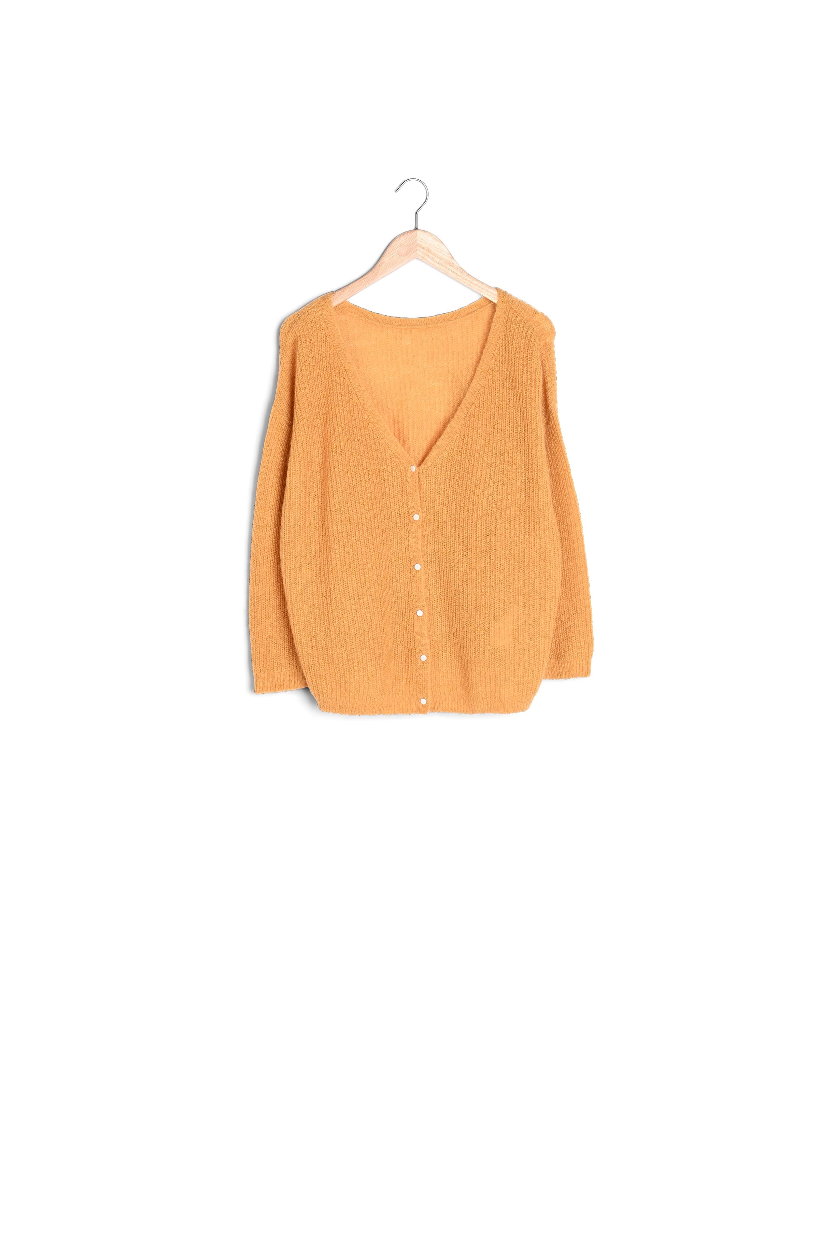 Cardigan en polyamide et laine recyclés jaune Paddy Faume - seconde main