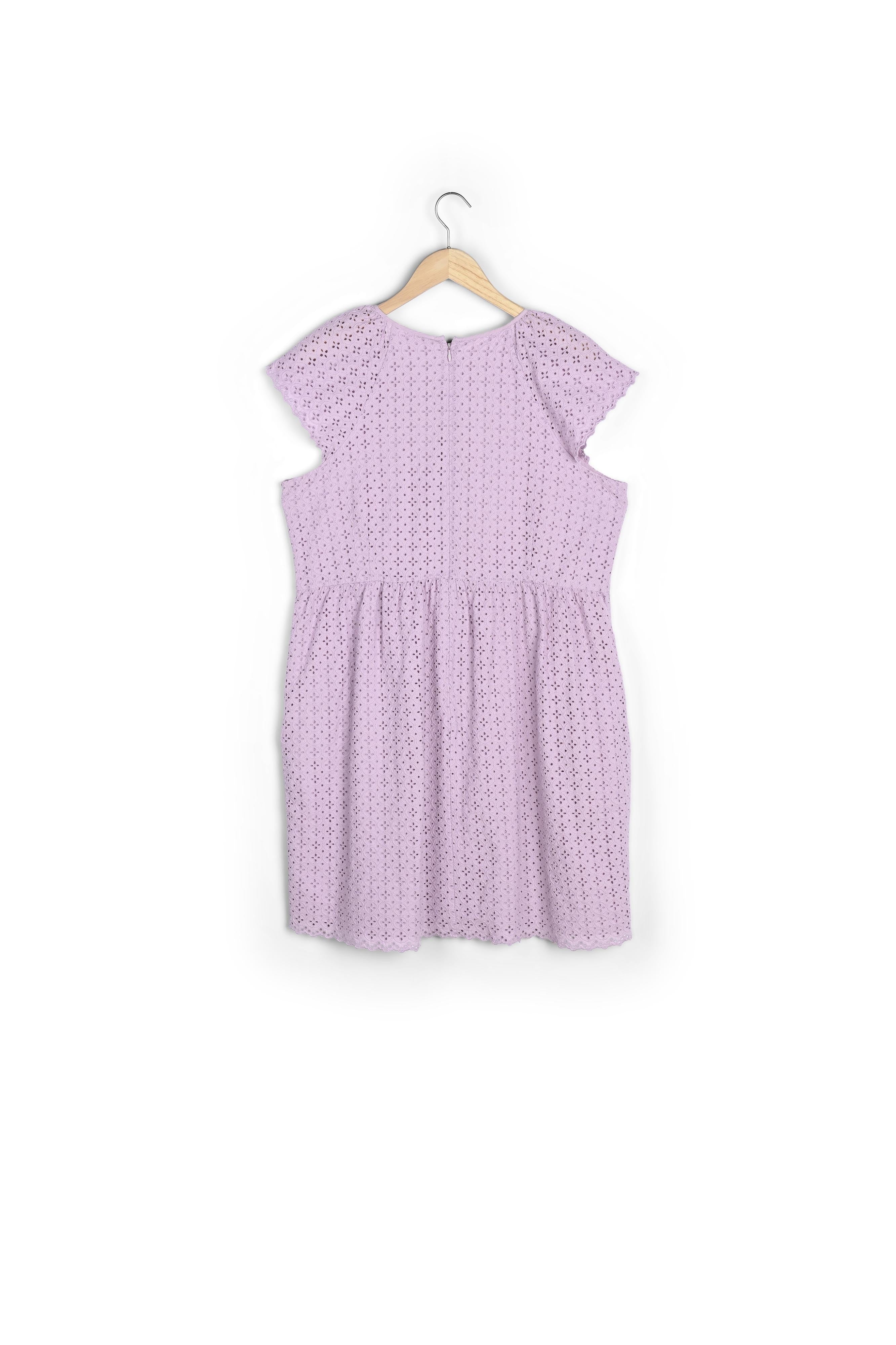 Robe en coton brodée mauve Lilian Faume - seconde main