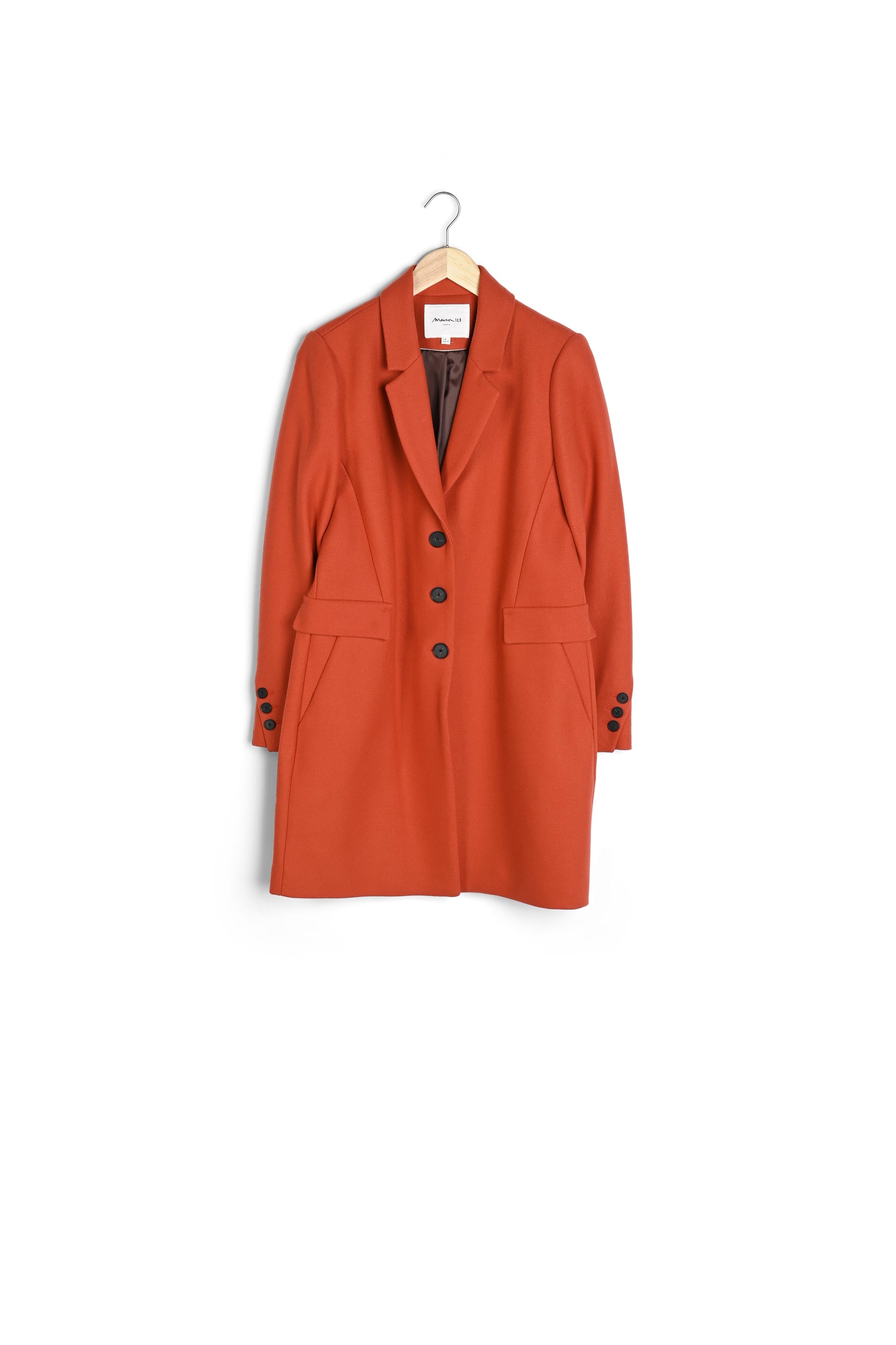 Manteau en laine tomette Plume Faume - seconde main