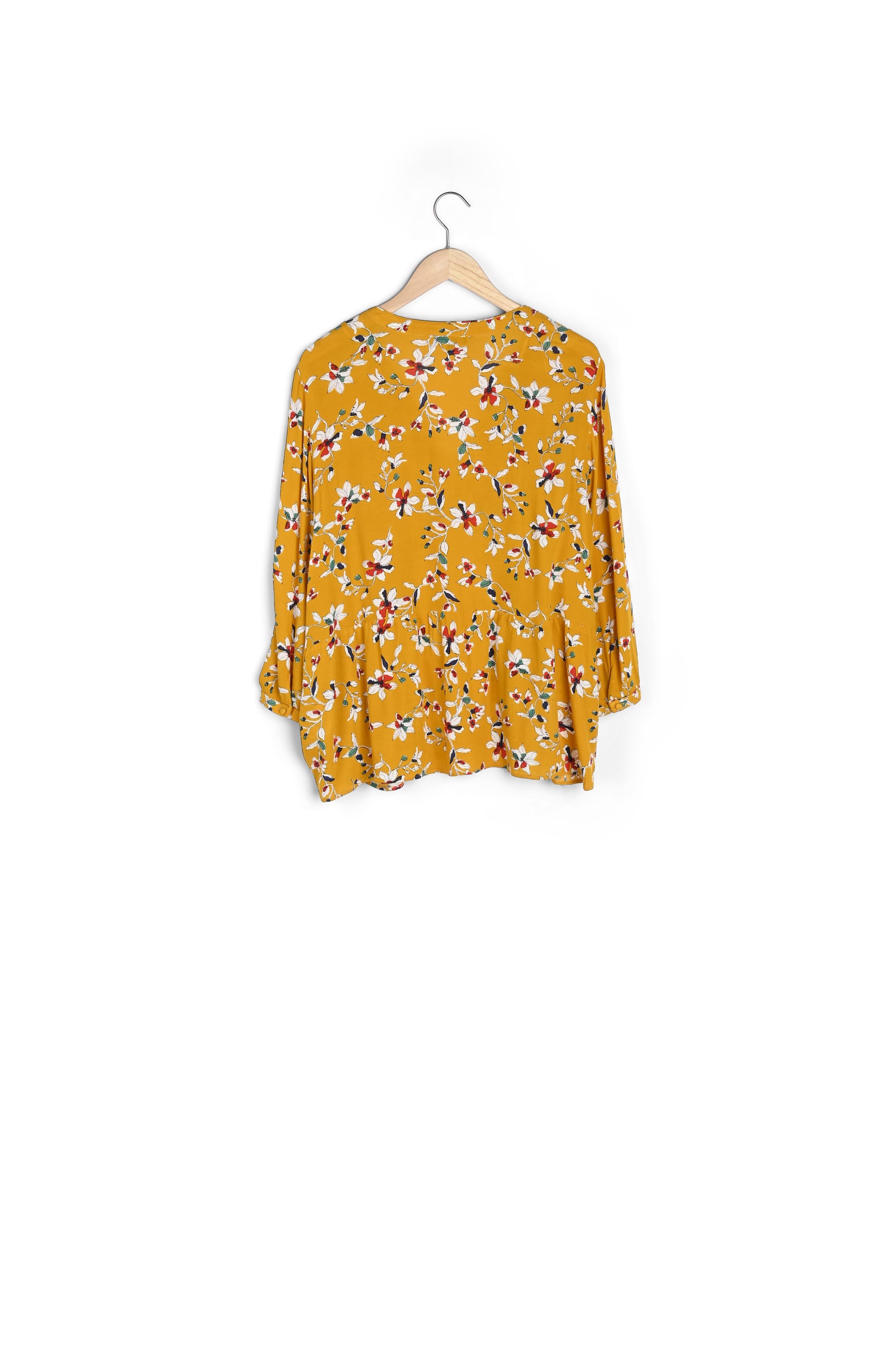 Blouse jaune imprimé Vigue Faume - seconde main