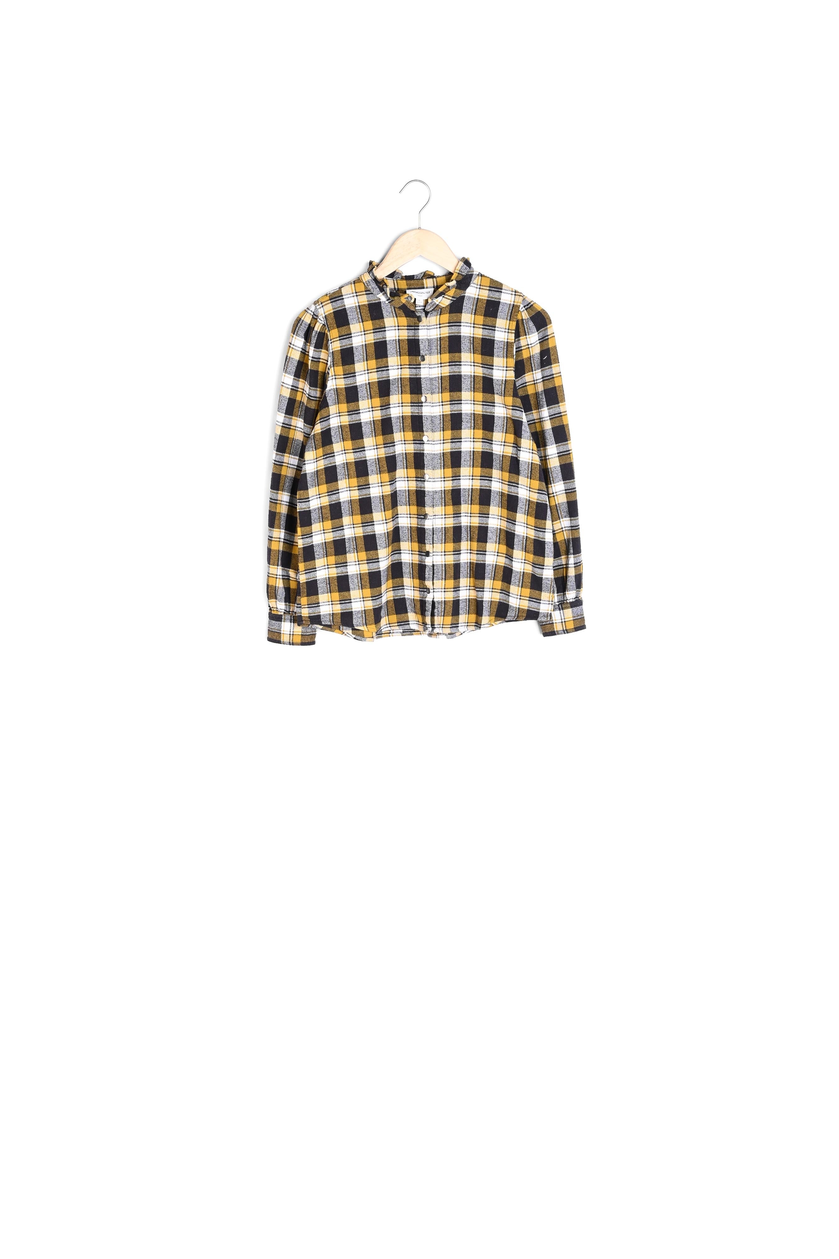 Chemise en coton à carreaux jaunes Agathe Faume - seconde main