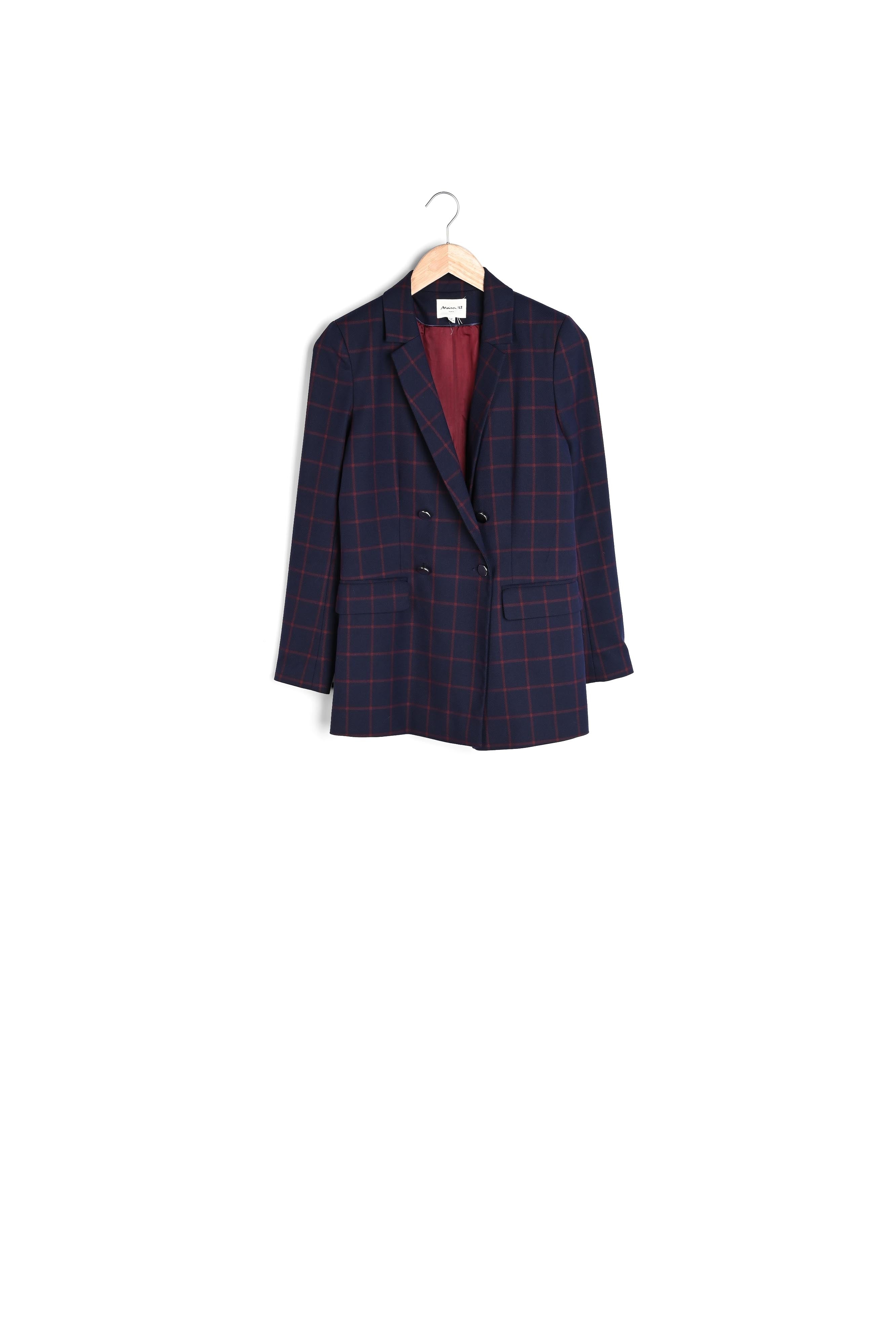 Veste marine à carreaux Brian Faume - seconde main