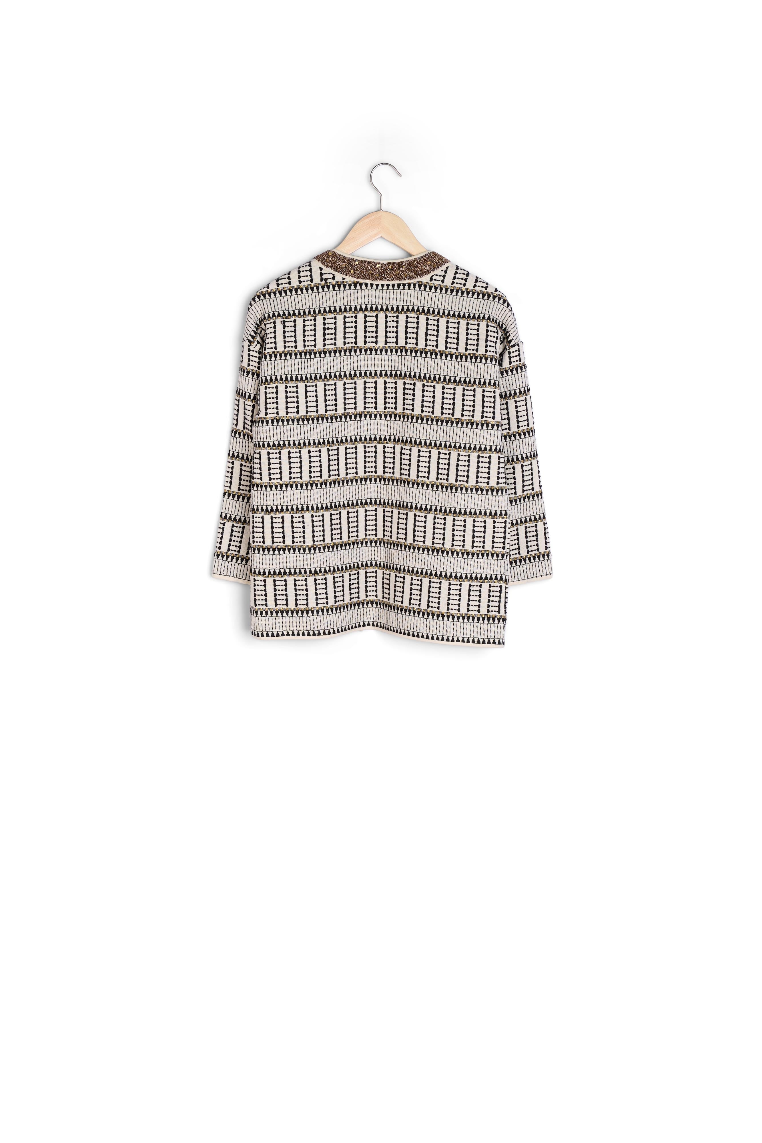 Veste écrue jaquard imprimé ethnique Freedom Faume - seconde main