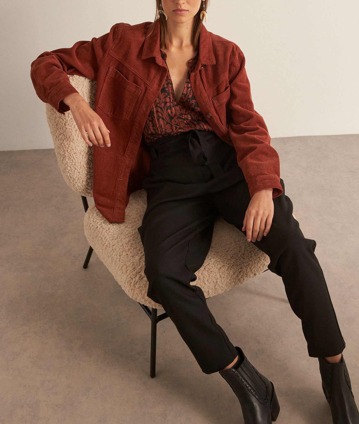 Pantalon paper bag noir Barbara Faume - seconde main