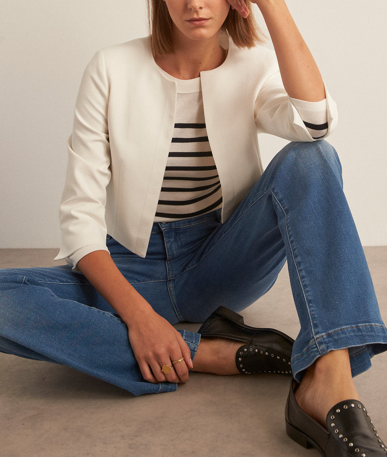 Boléro ajusté écru Lalie Faume - seconde main