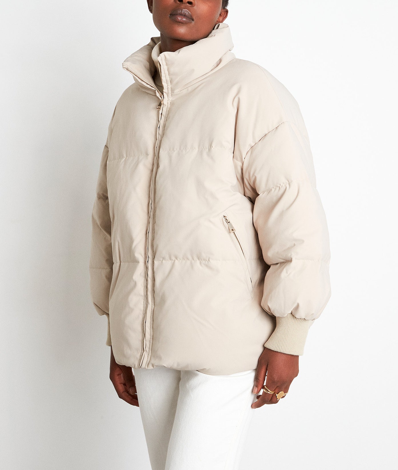 Doudoune courte et épaisse crème Olga Faume - seconde main