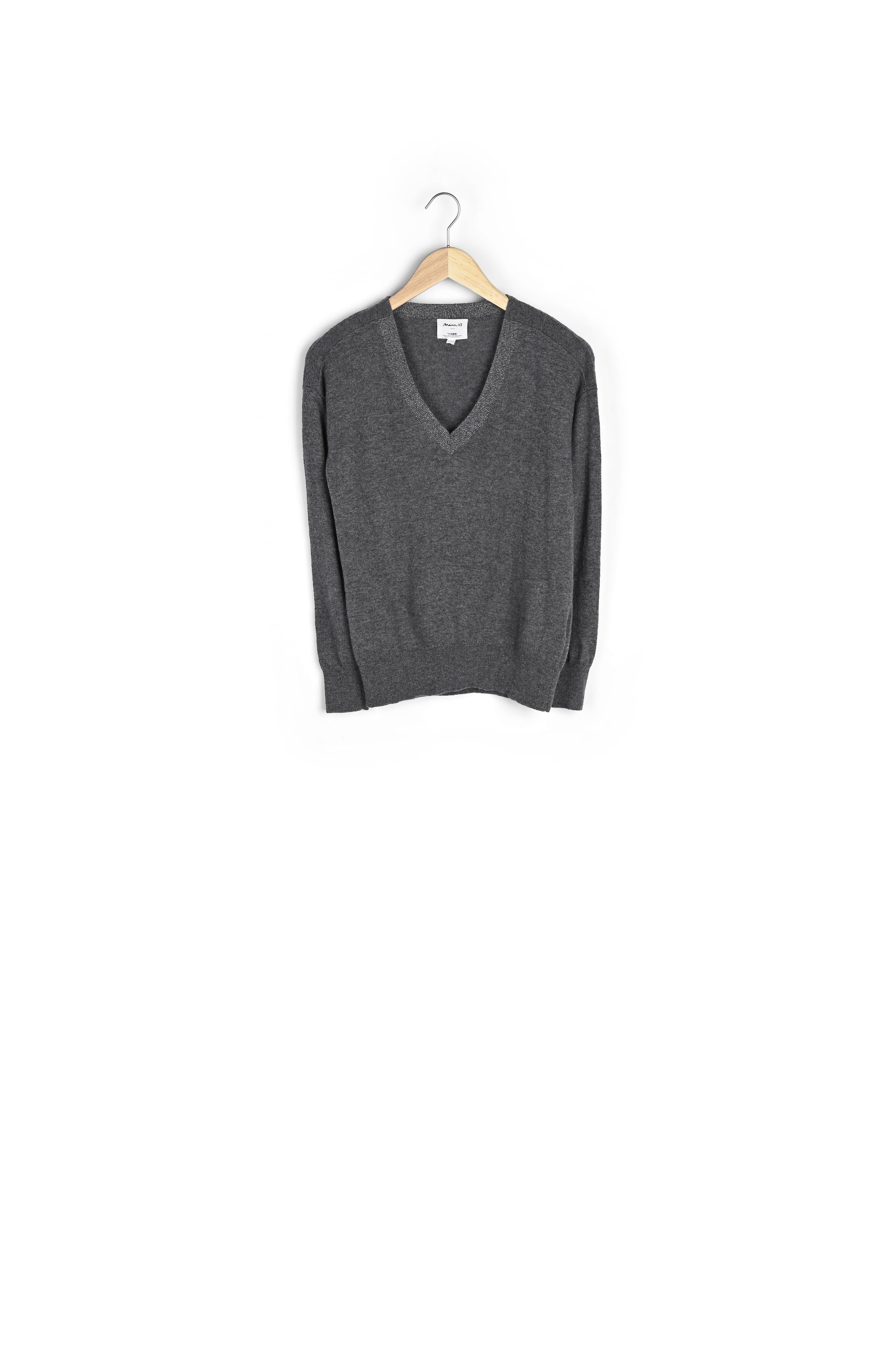 Pull en laine et cachemire recyclés gris foncé Tarah Faume - seconde main