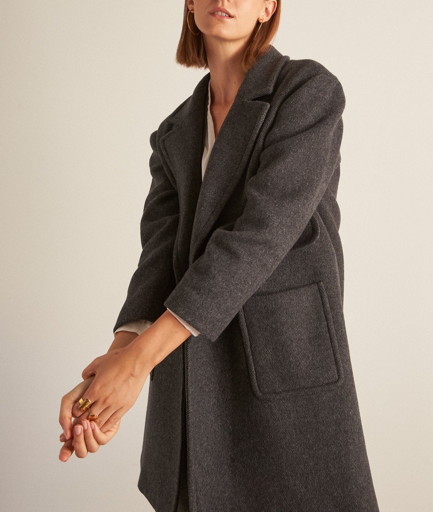 Manteau en fibres responsables gris Marcel Faume - seconde main