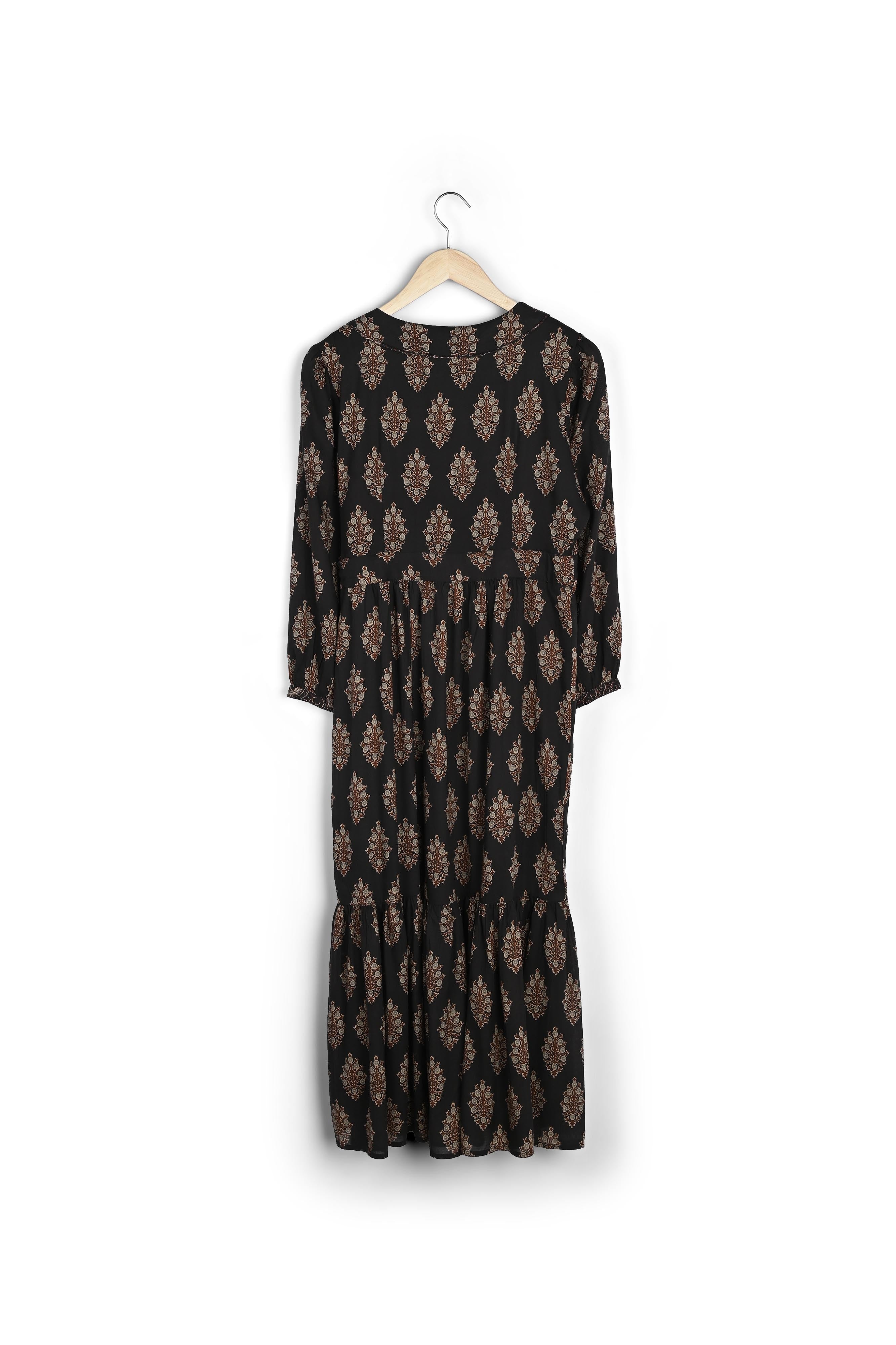 Robe longue imprimée noire HUDINE Faume - seconde main