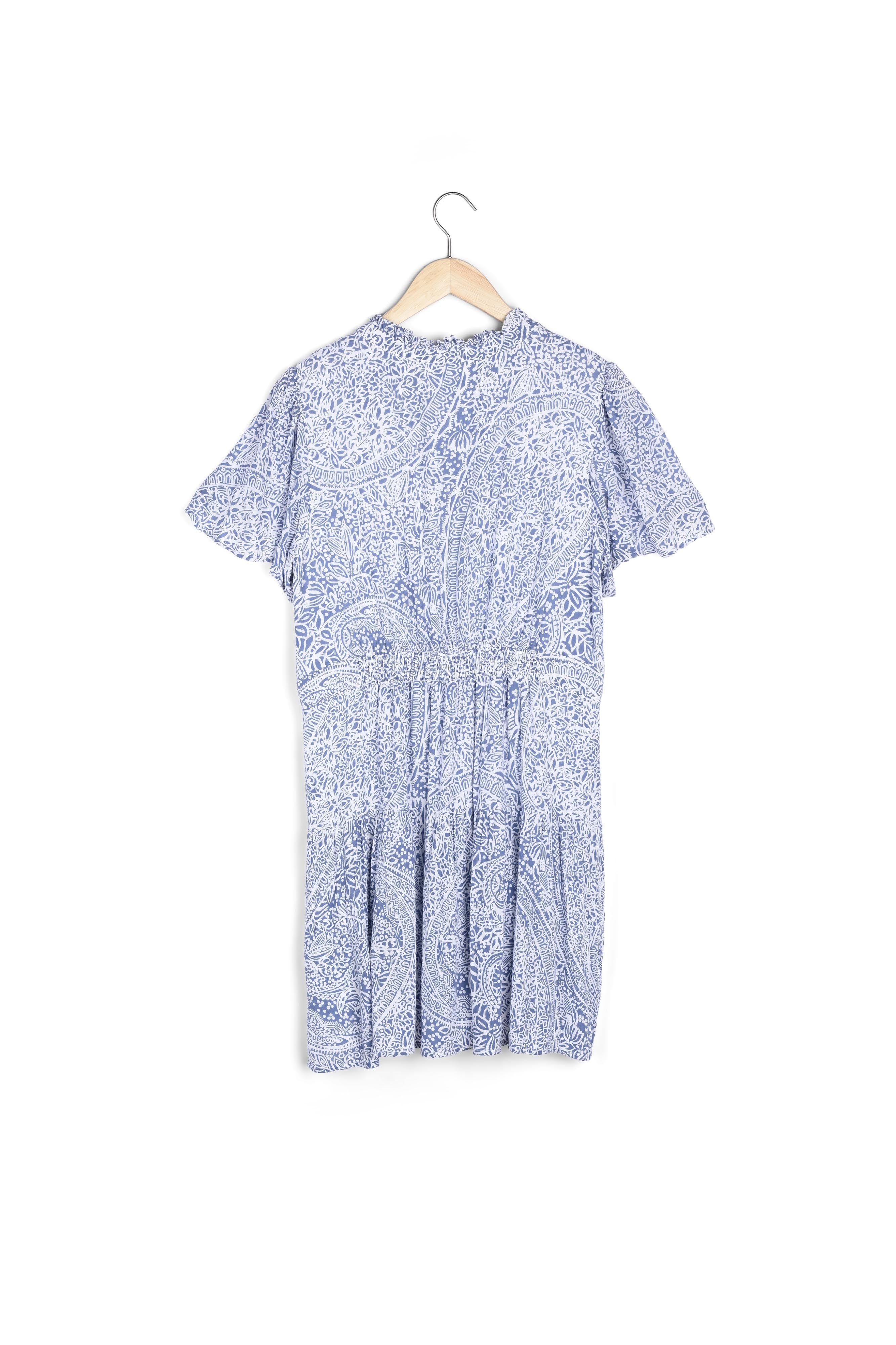 Robe courte imprimée bleu ciel Leonie Faume - seconde main