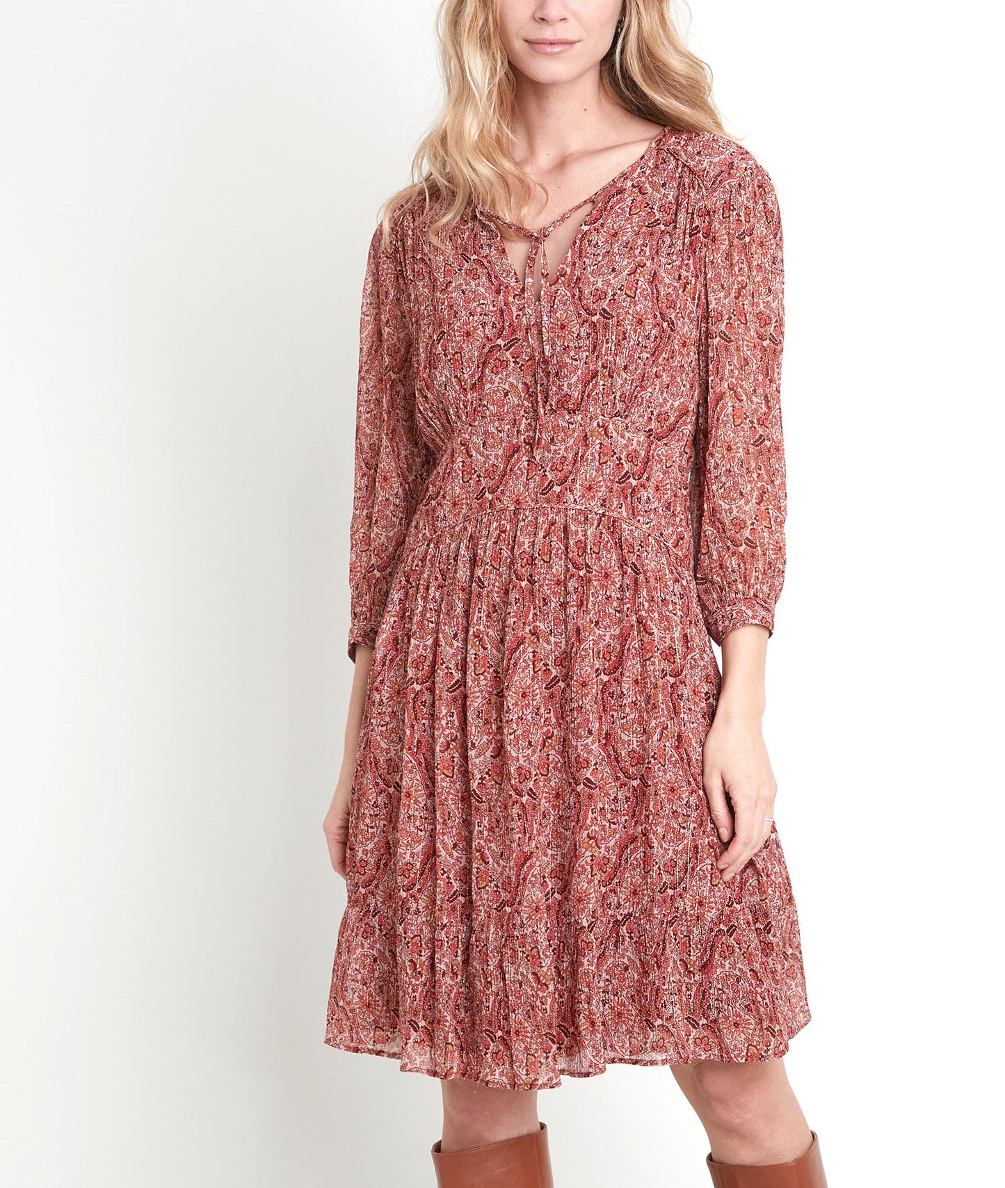 Robe rouge imprimée Ludmilla Faume - seconde main