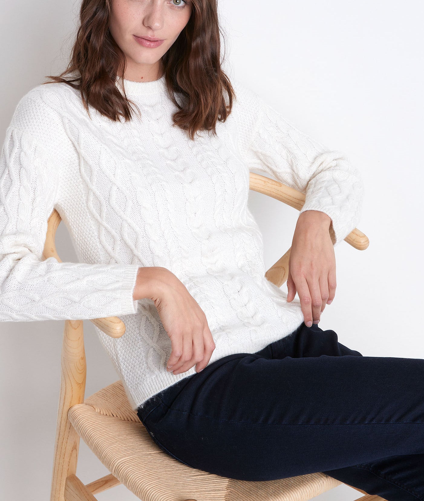 Pull en polyester recyclé torsadé Rael Faume - seconde main