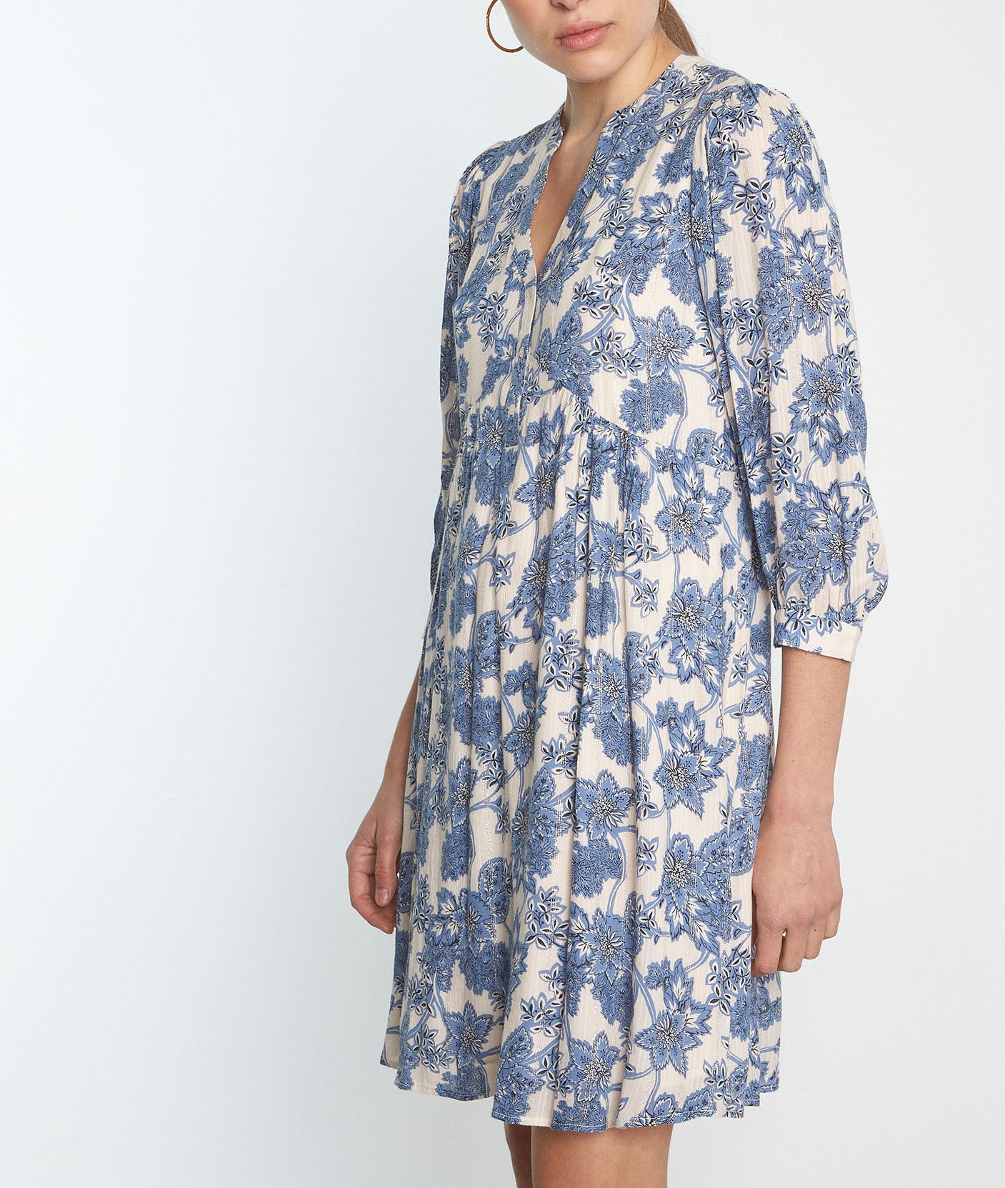 Robe courte imprimée bleu ciel Calypso Faume - seconde main