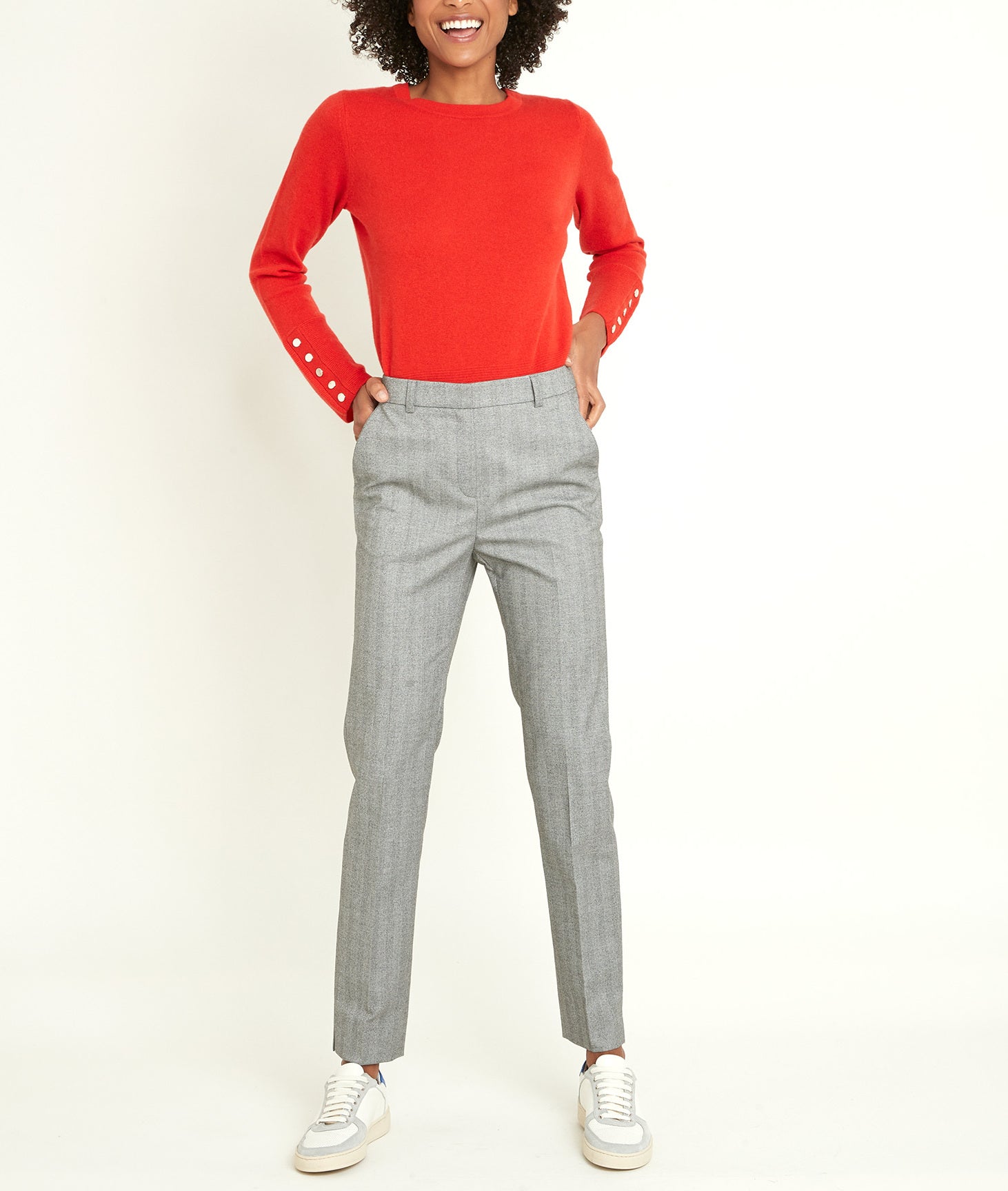 Pantalon cigarette à chevrons Min Faume - seconde main