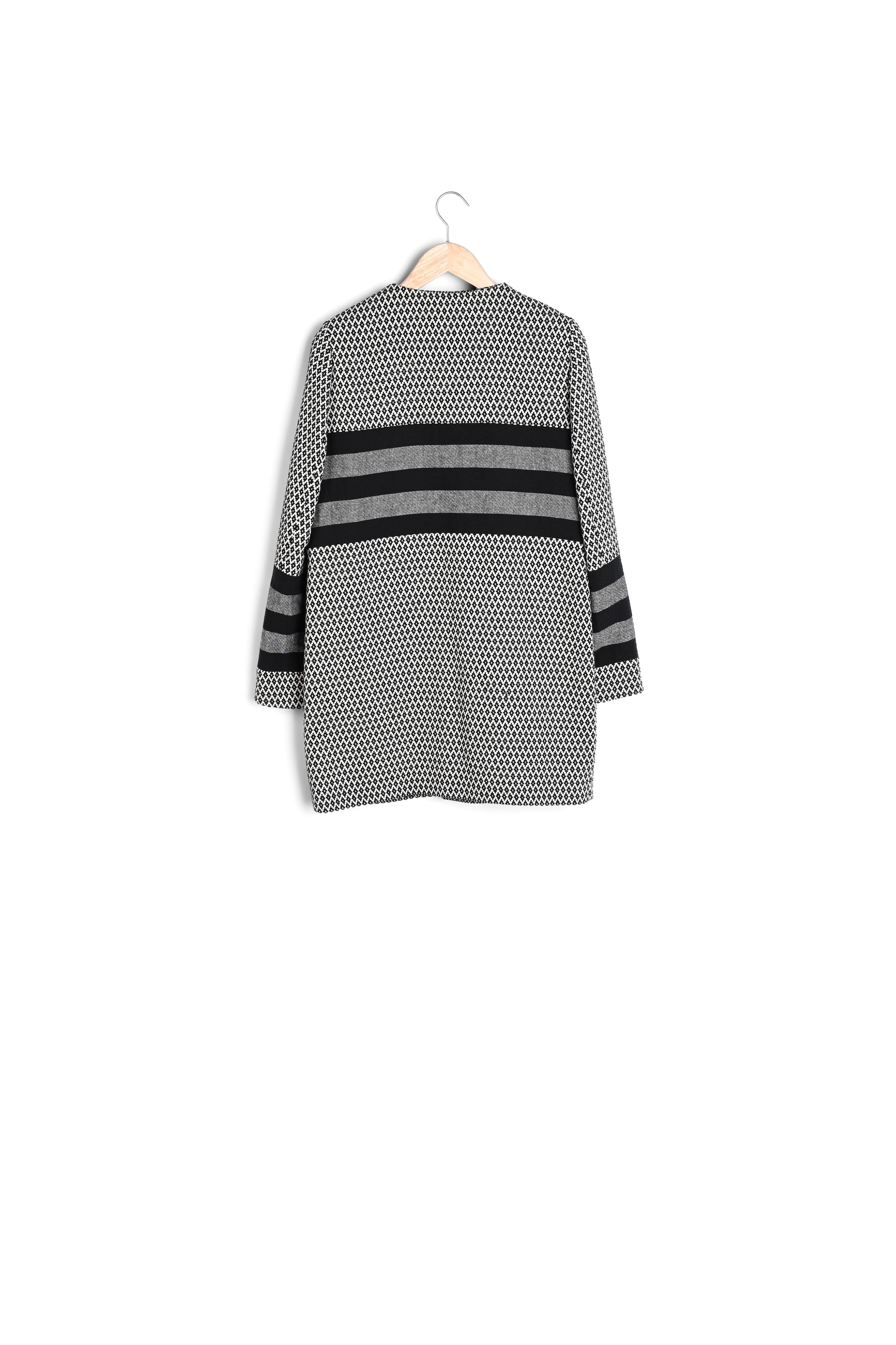 Manteau noir jacquard droit Darling Faume - seconde main