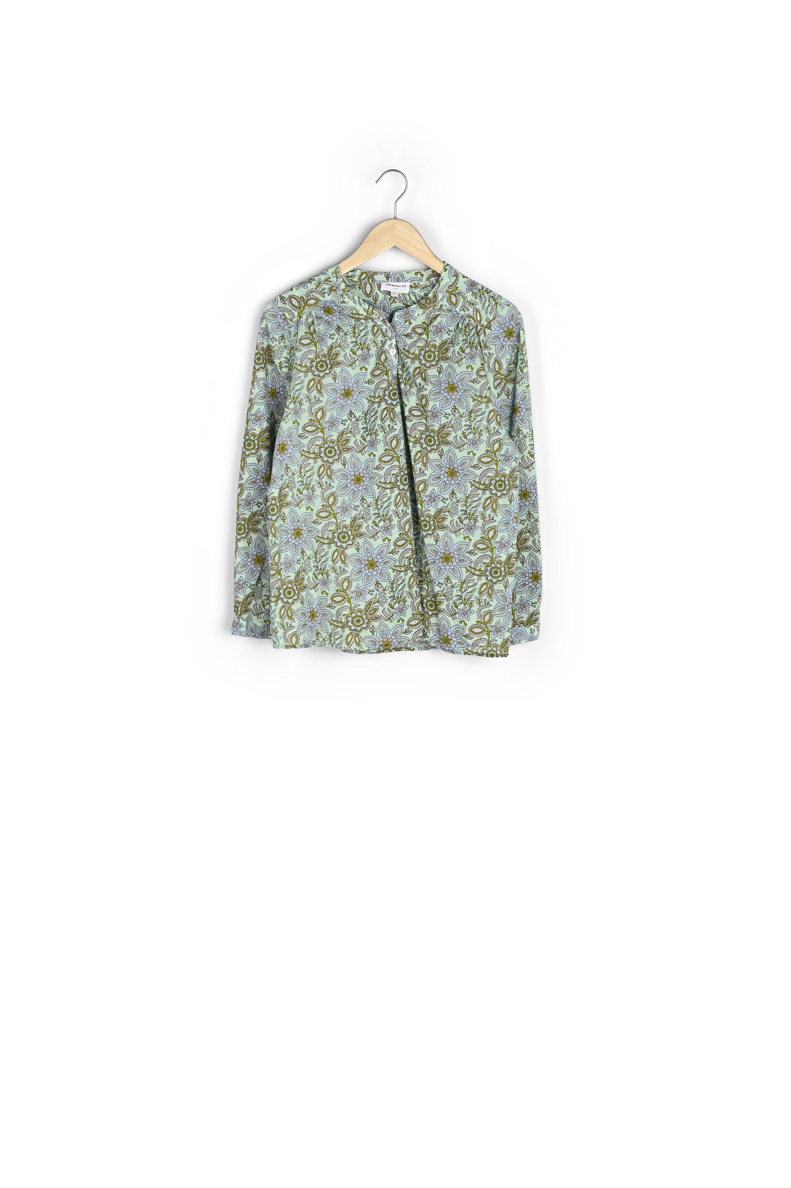 Blouse imprimée en coton verte Lumba Faume - seconde main