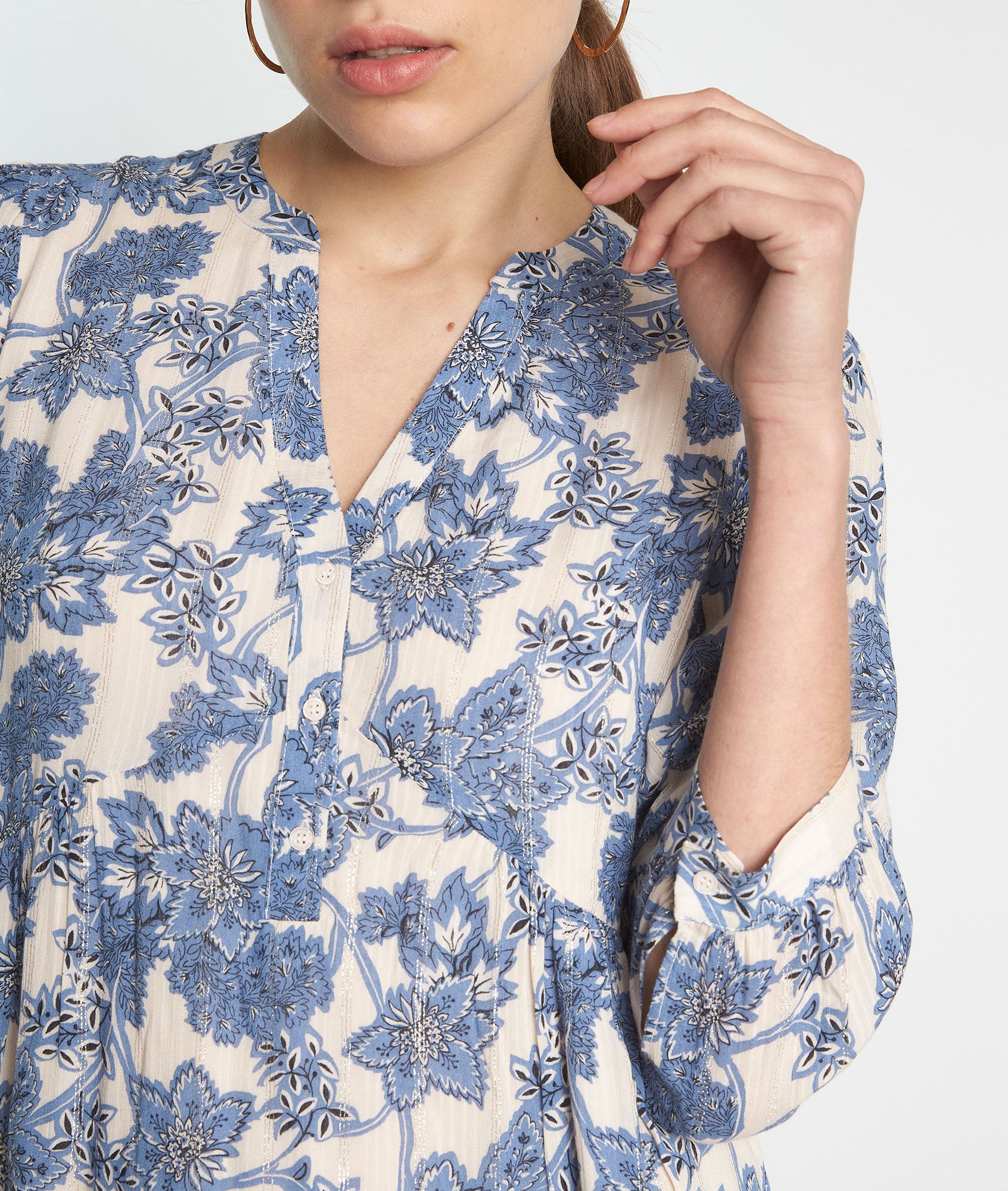 Robe courte imprimée bleu ciel Calypso Faume - seconde main