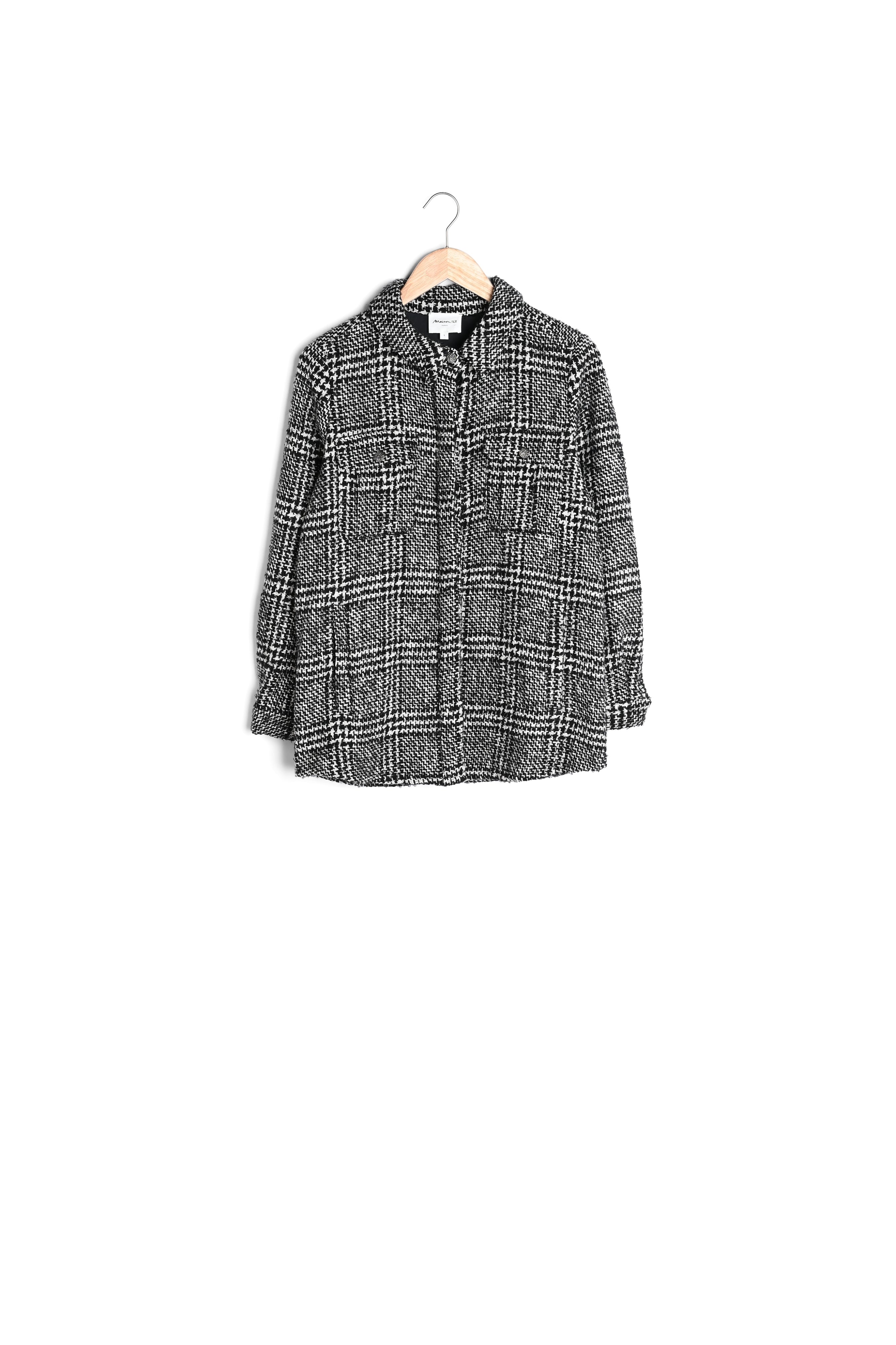 Surchemise en tweed noir et blanc Perle Faume - seconde main