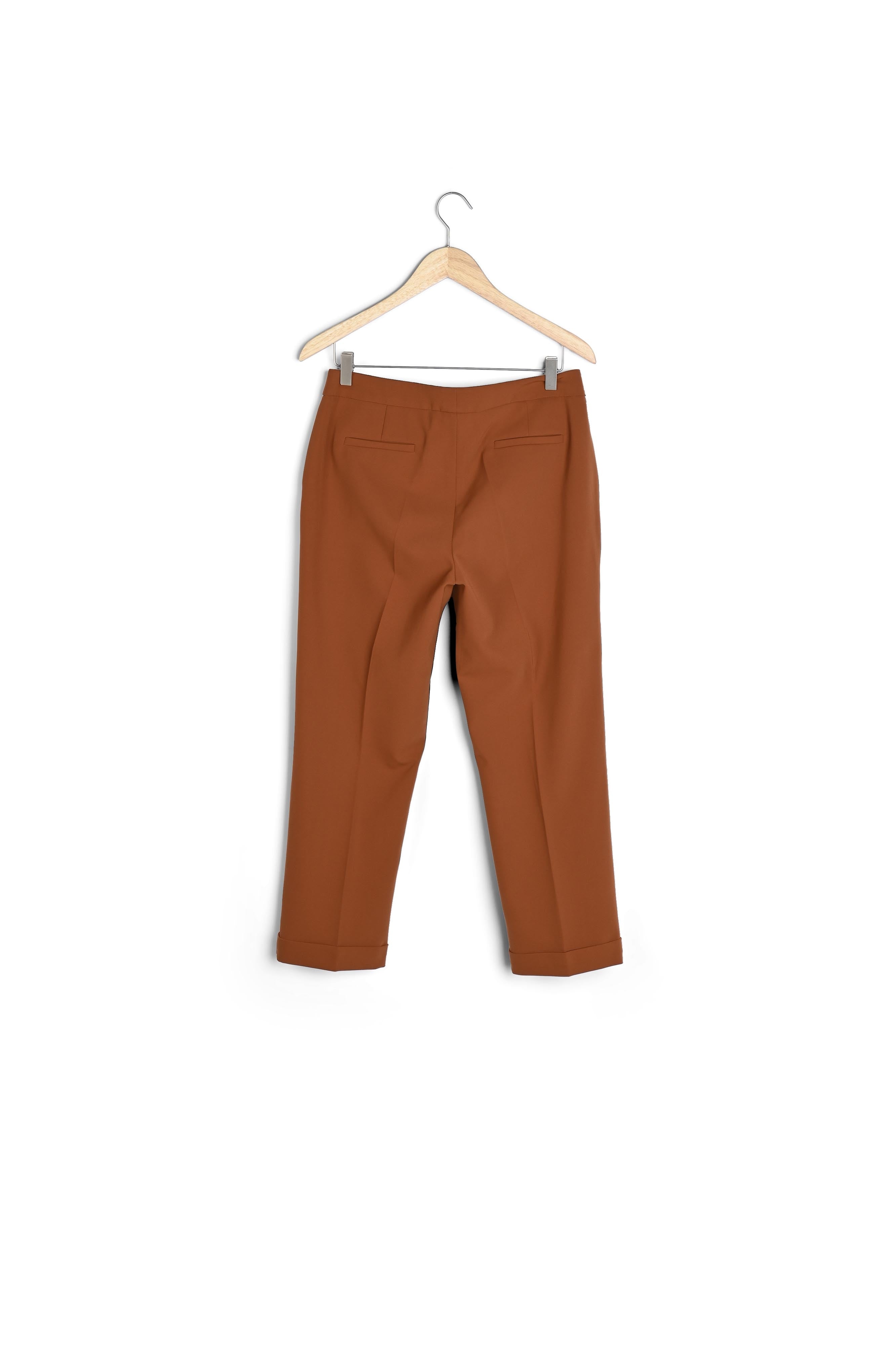 Pantalon cigarette en microfibre acajou Elvire Faume - seconde main