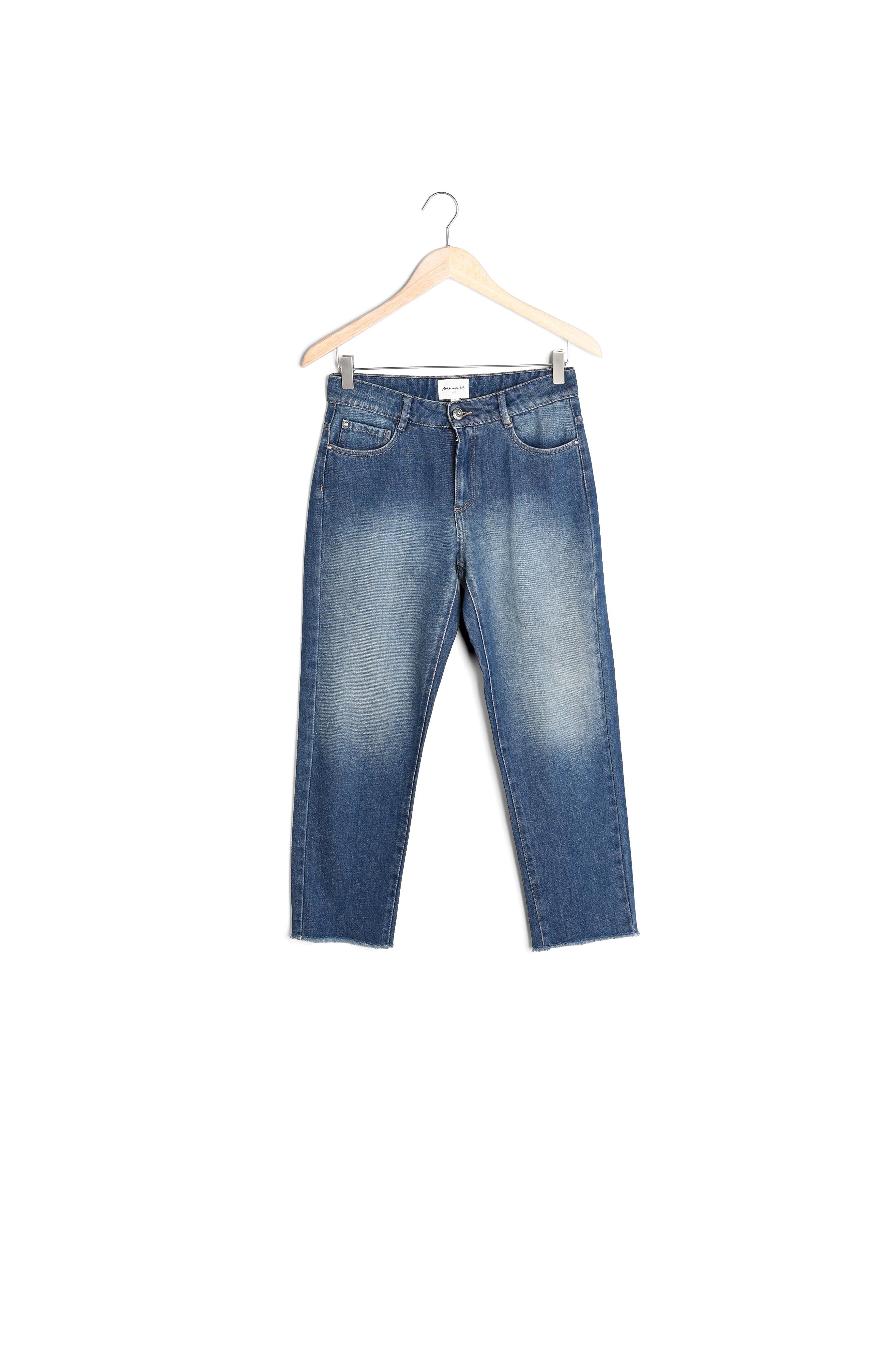 Jean droit à bords francs en coton denim brut Patience Faume - seconde main