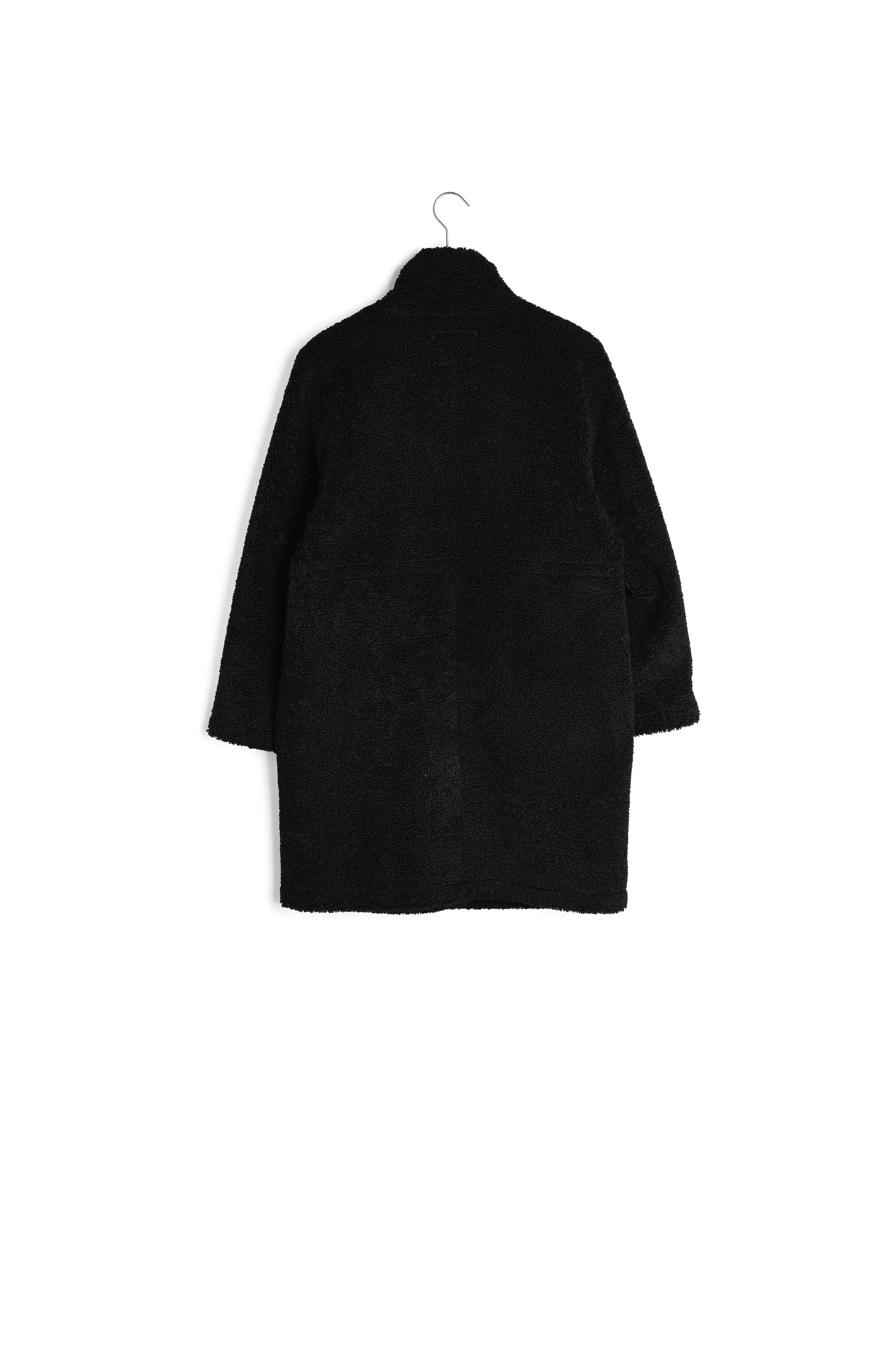 Manteau long effet peau retournée noir Marie Faume - seconde main