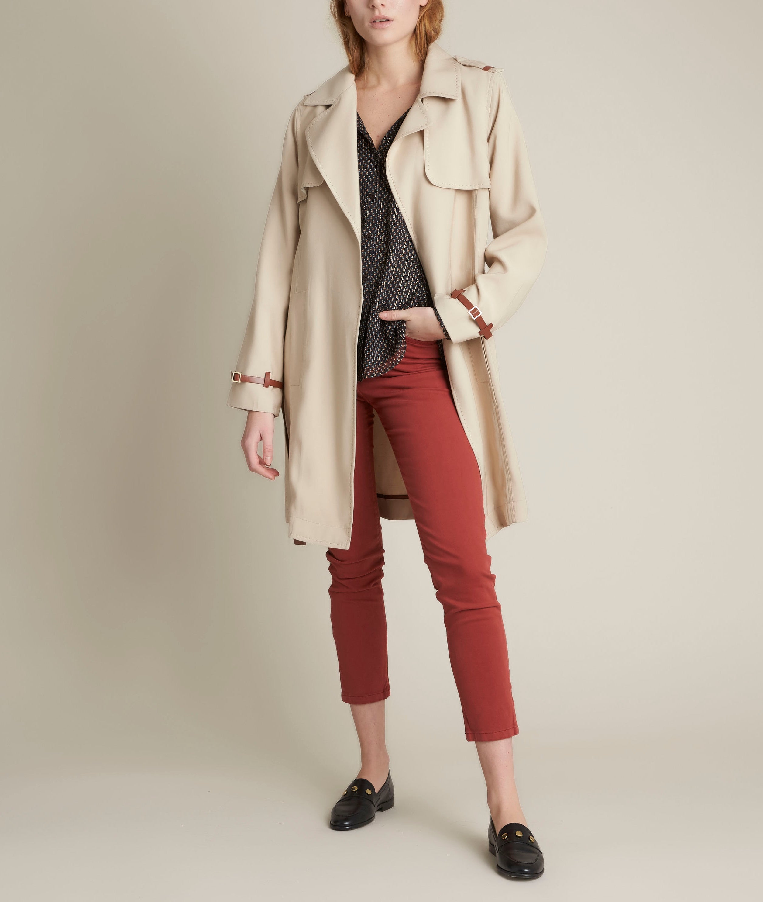 Blouse imprimée lavallière en soie Emie bis Faume - seconde main