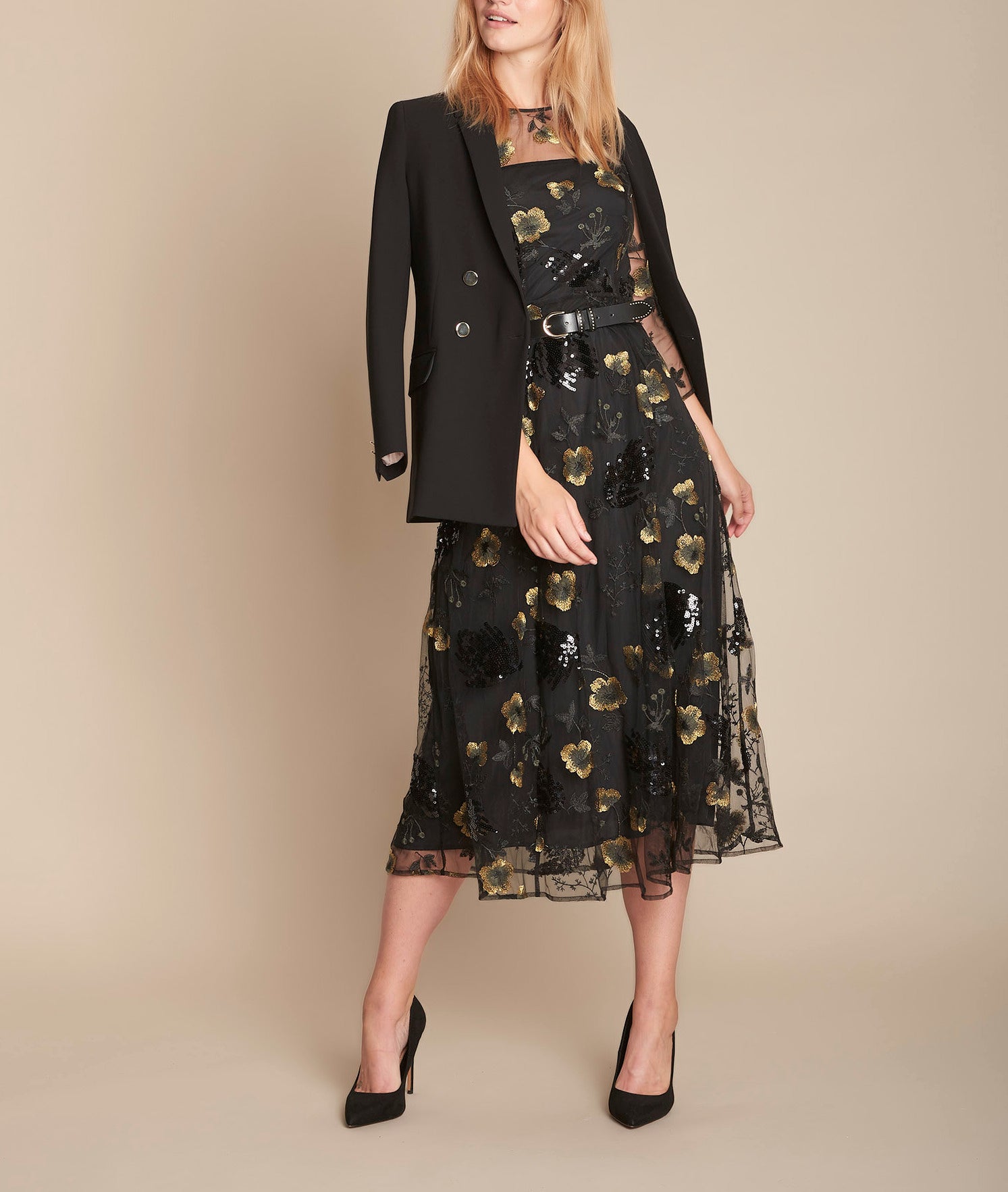 Robe longue brodée Royale Faume - seconde main