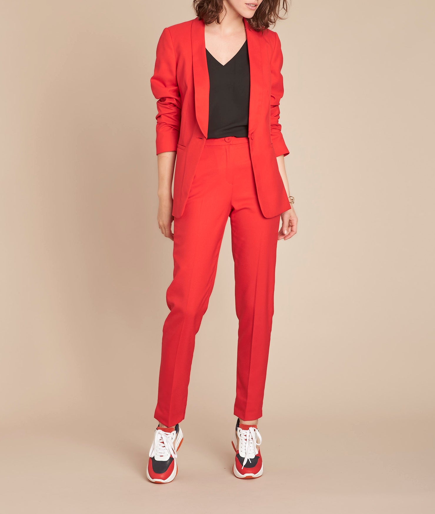 Pantalon rouge cigarette Emile Faume - seconde main