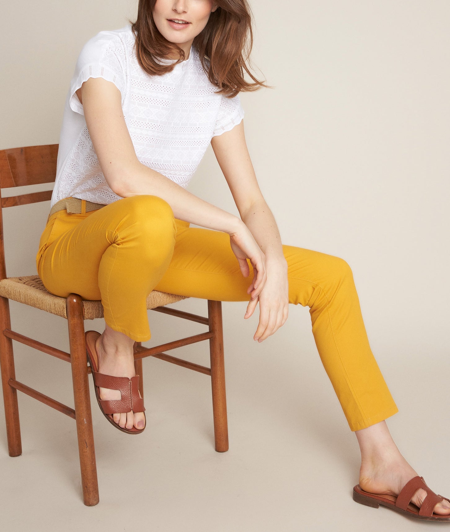 Pantalon chino en coton biologique Francis Faume - seconde main