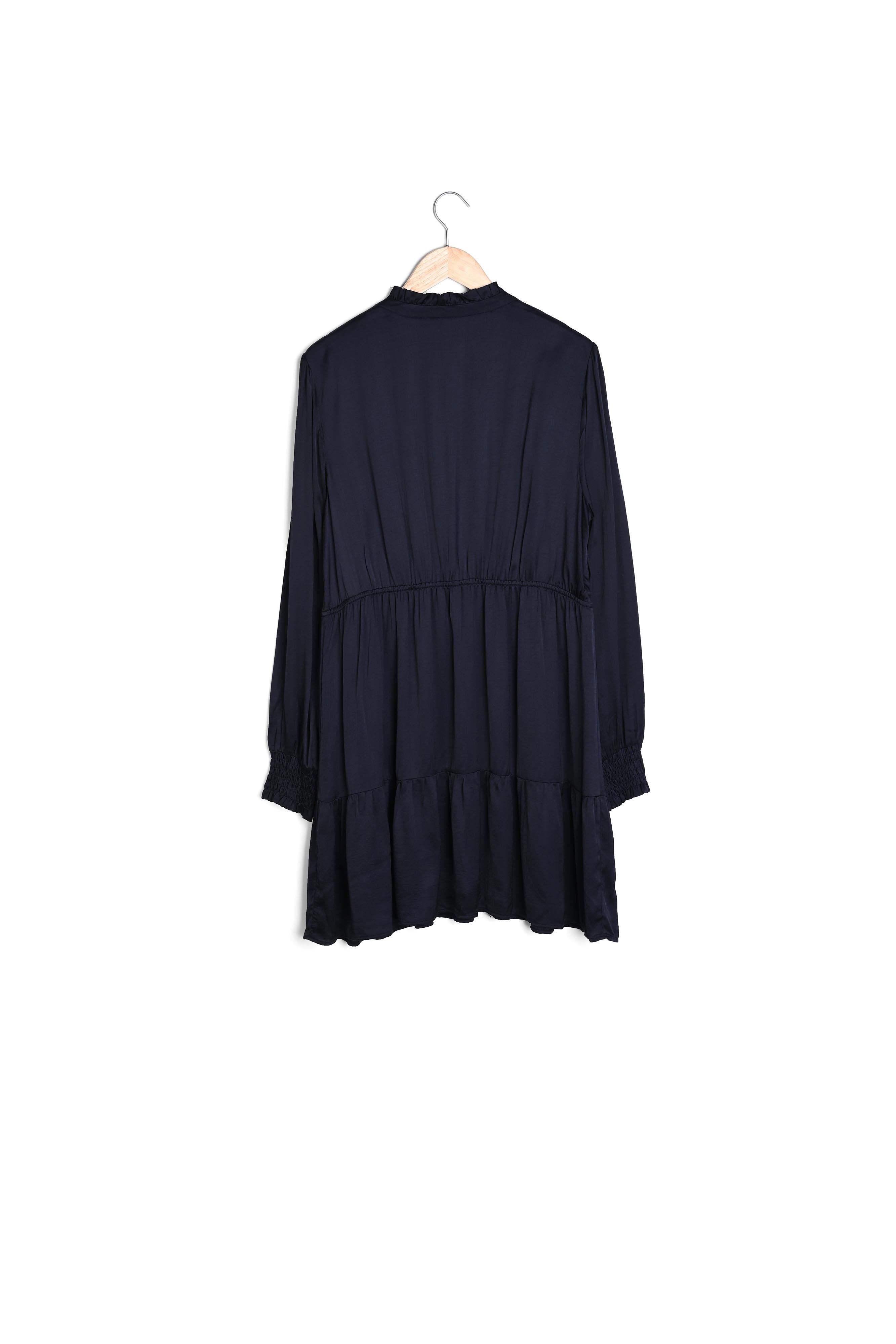 Robe courte satinée marine Haurore Faume - seconde main