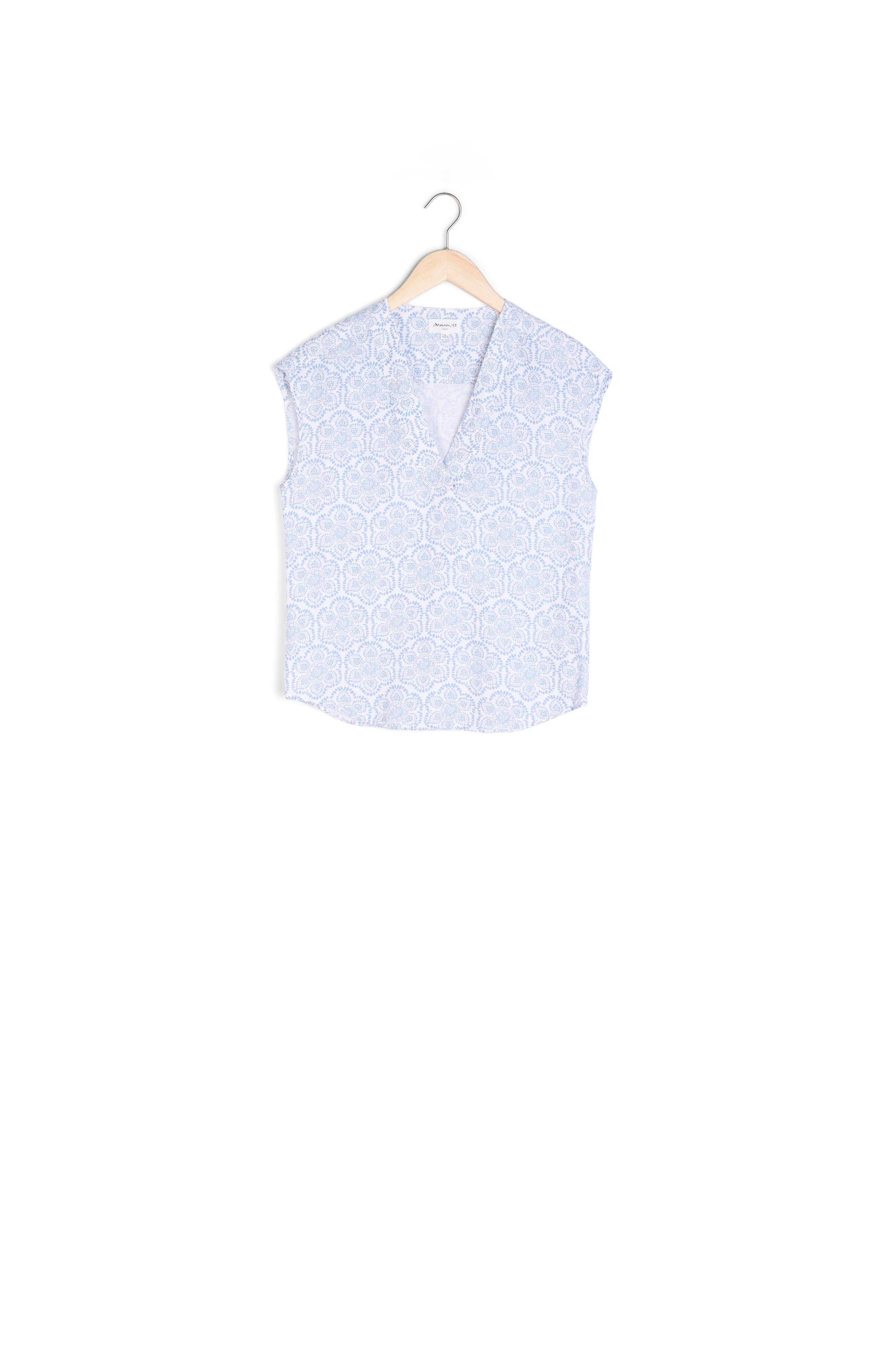 Top en lin imprimé blanc Eglantine Faume - seconde main