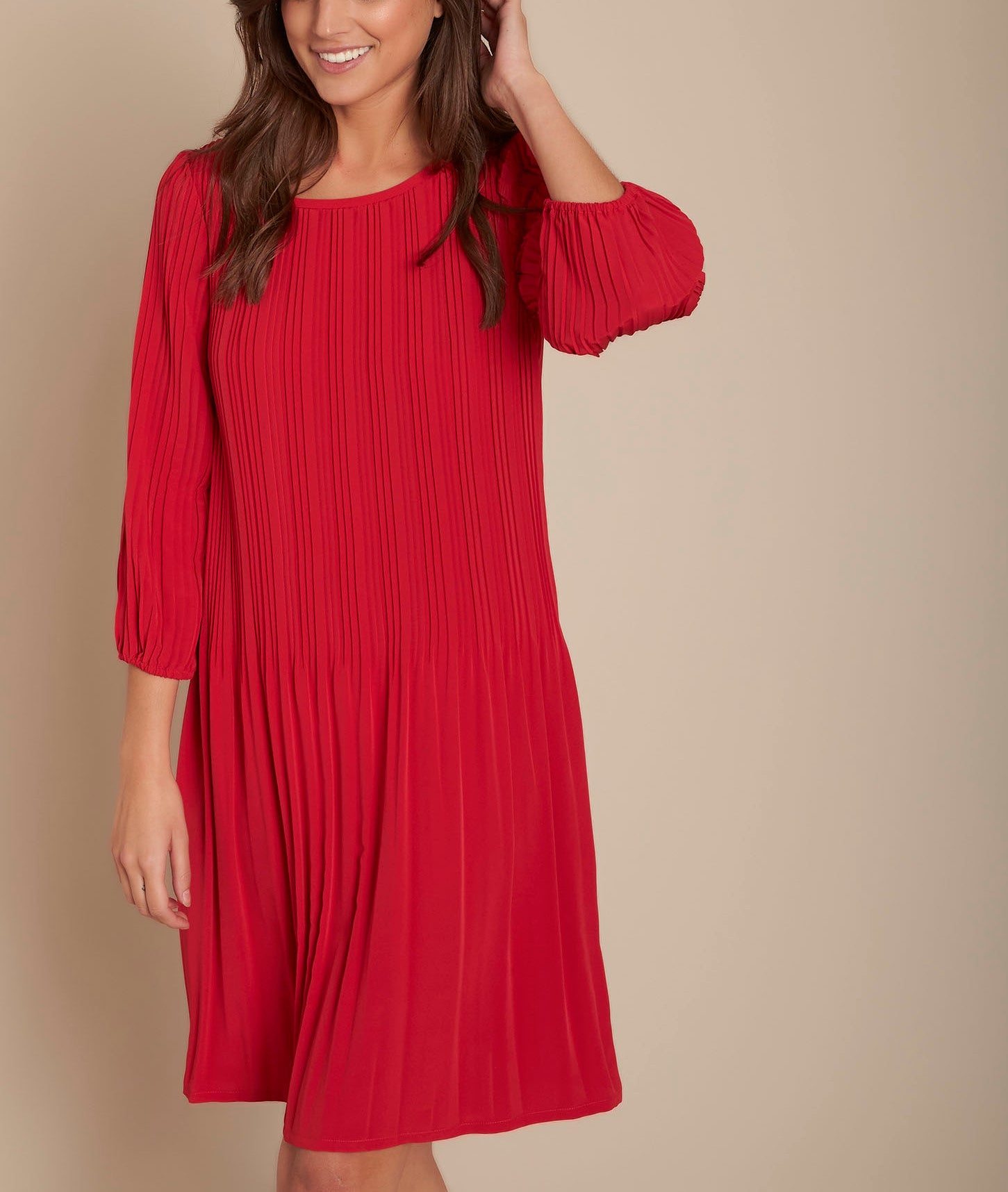 Robe plissée rouge Iris Faume - seconde main