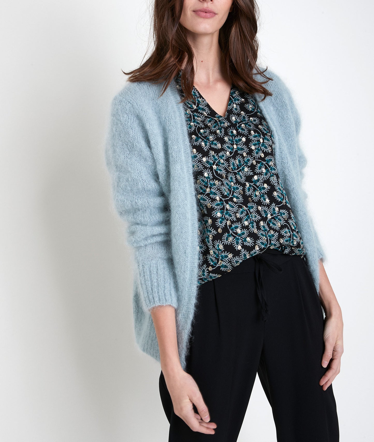 Gilet en mohair mélangé céladon Rozelle Faume - seconde main