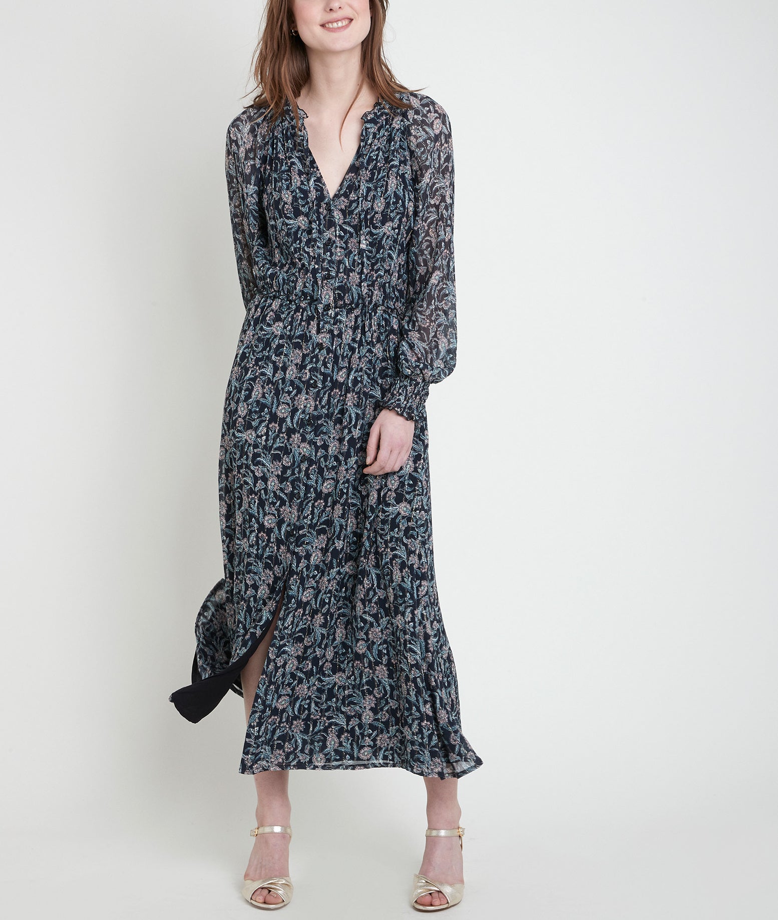 Robe longue imprimé fleuri Lysie Faume - seconde main