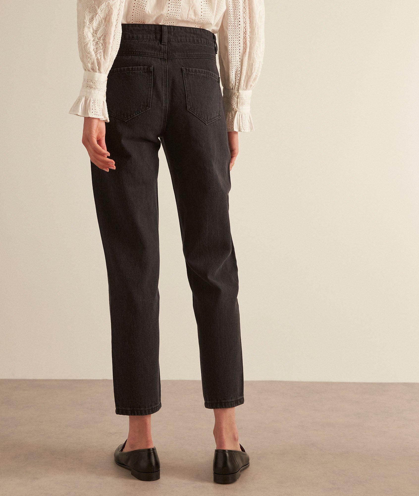 Jean chino noir en coton PATTY Faume - seconde main