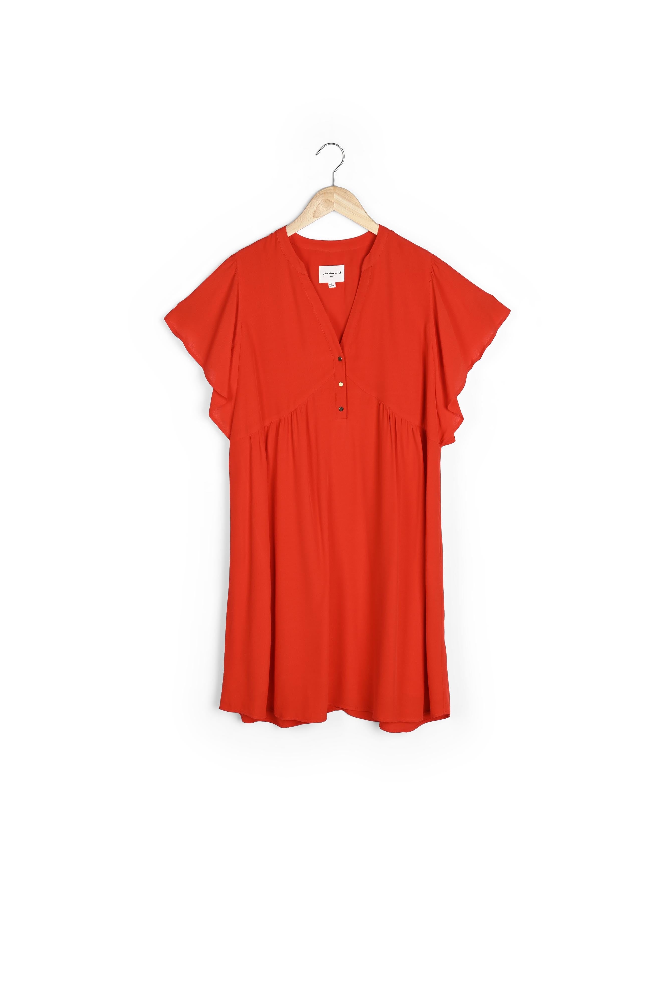 Robe en viscose recyclée rouge Callo Faume - seconde main