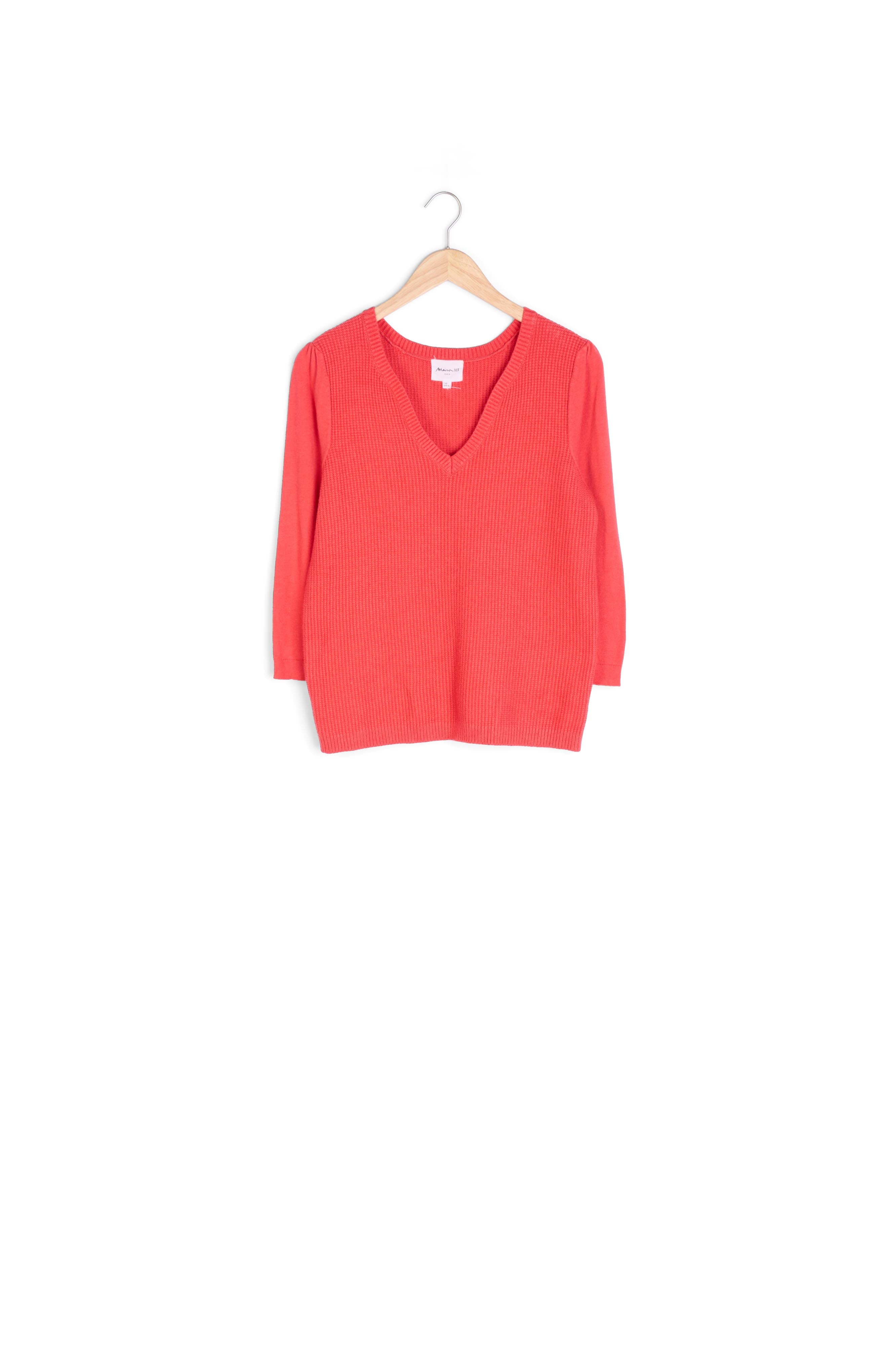 Pull en double maille rouge Théa Faume - seconde main