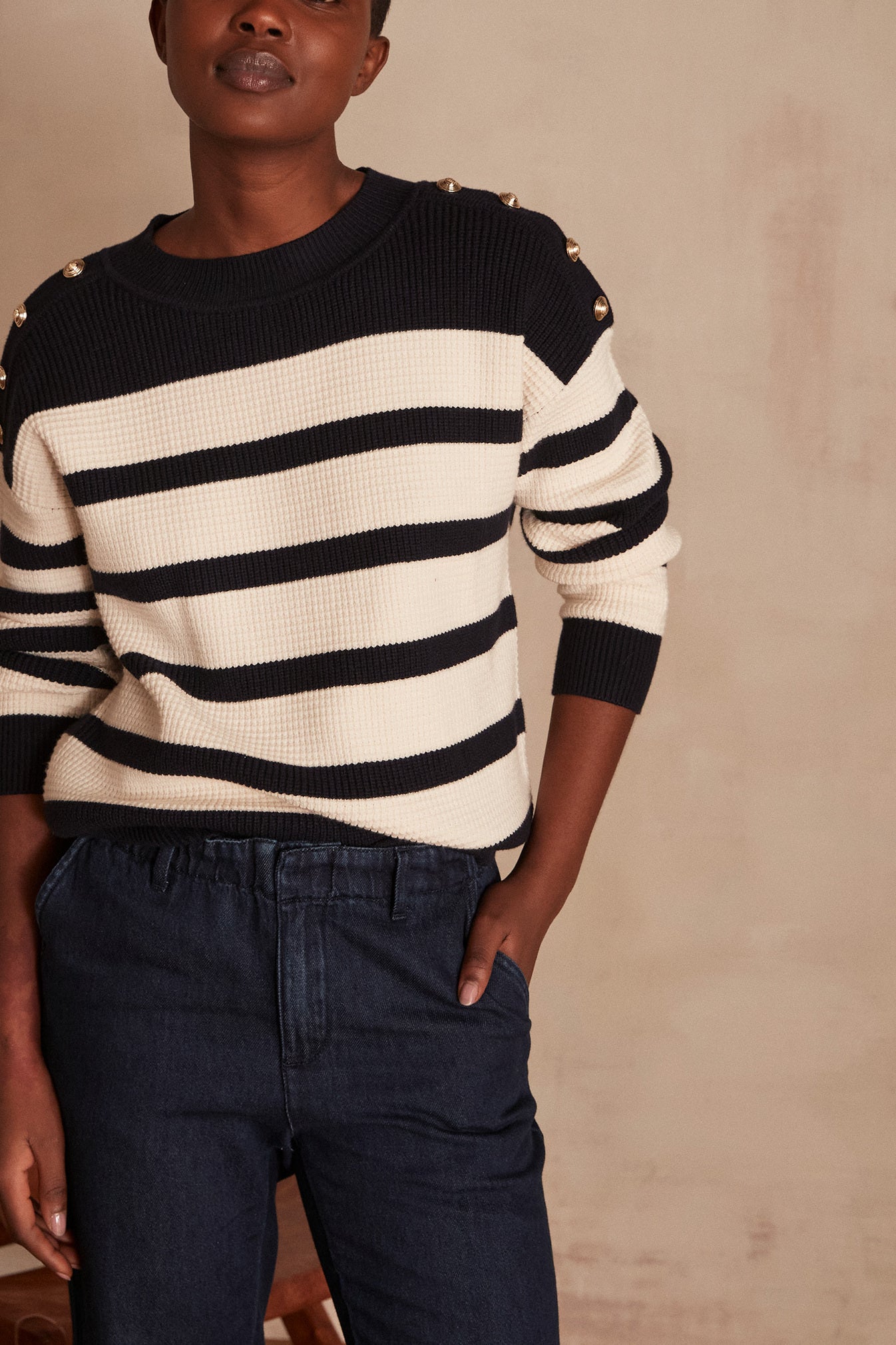 Pull marinière Logan Faume - seconde main