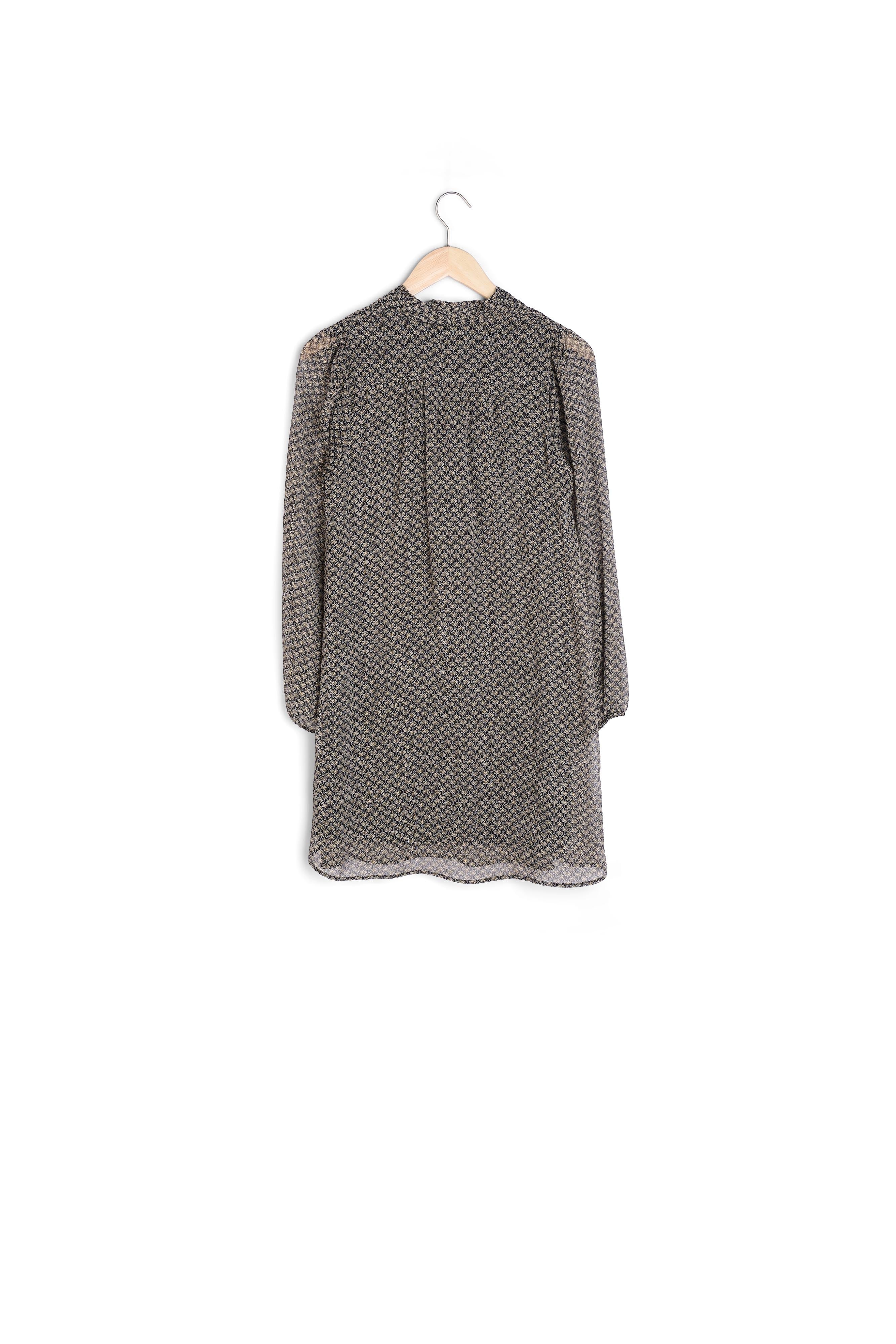 Robe courte imprimée noire et beige Hemilie Faume - seconde main