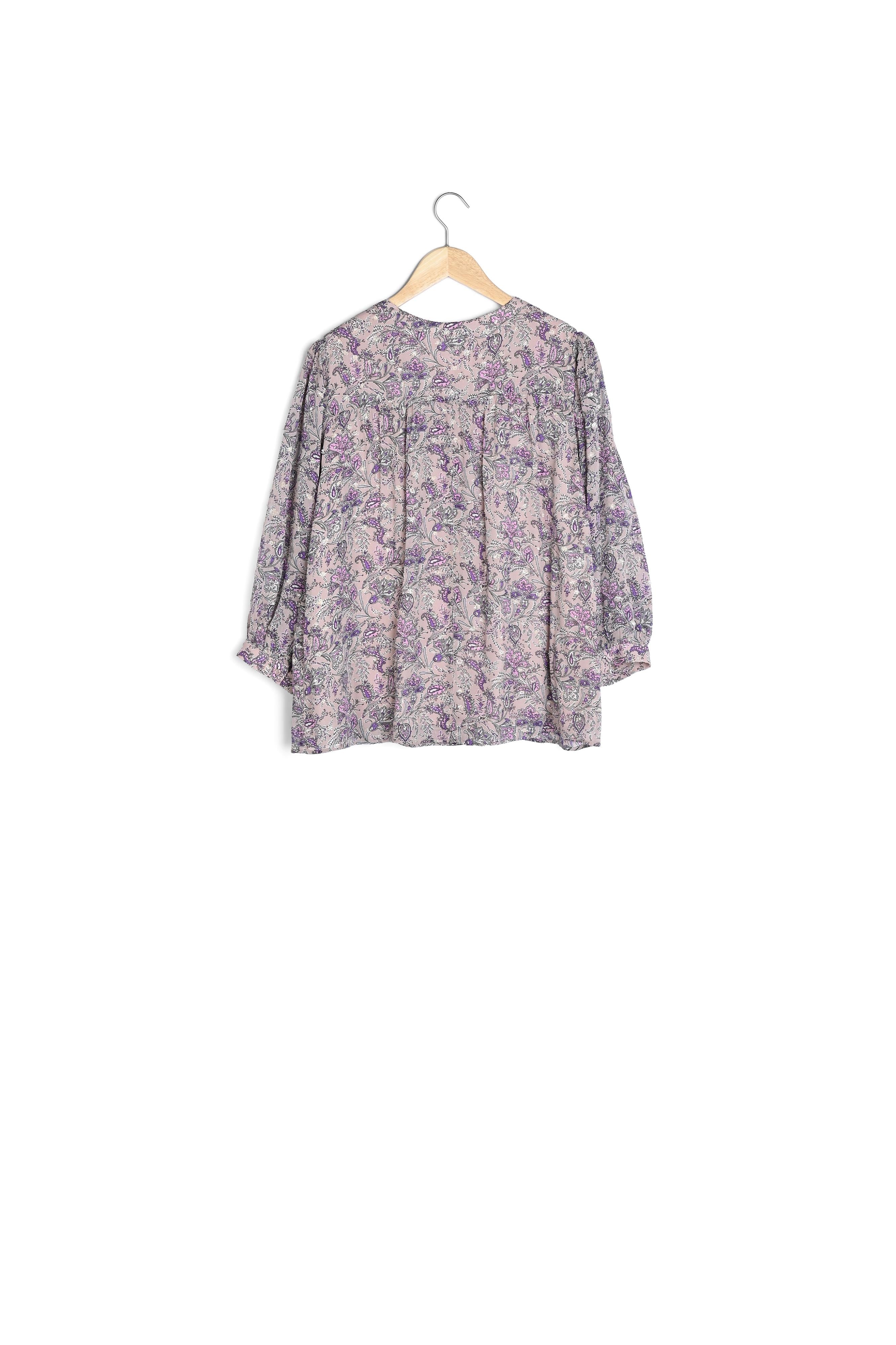 Blouse mauve imprimée Elsa Faume - seconde main